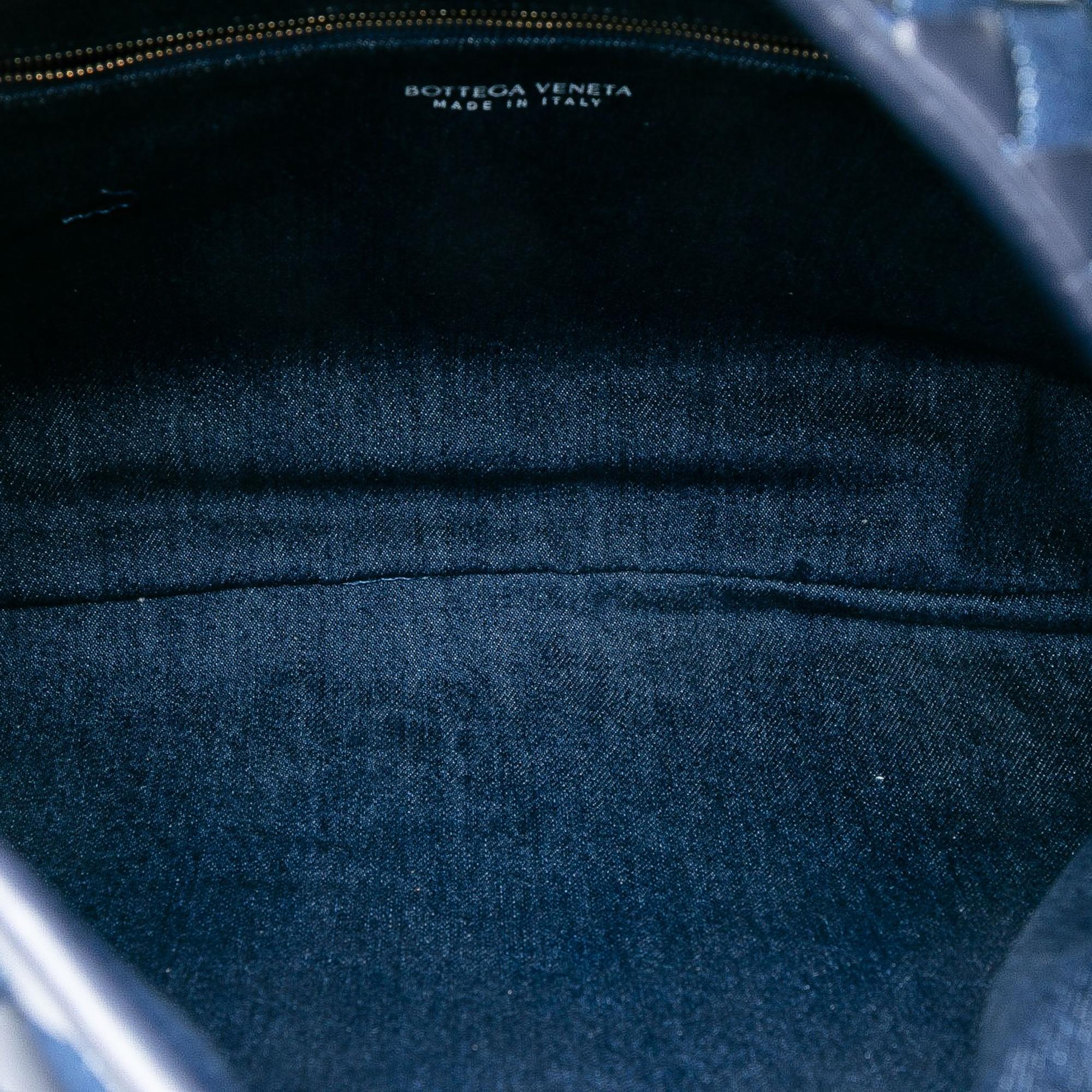 Bottega Veneta Large Calfskin and Denim Intrecciato Hop Hobo