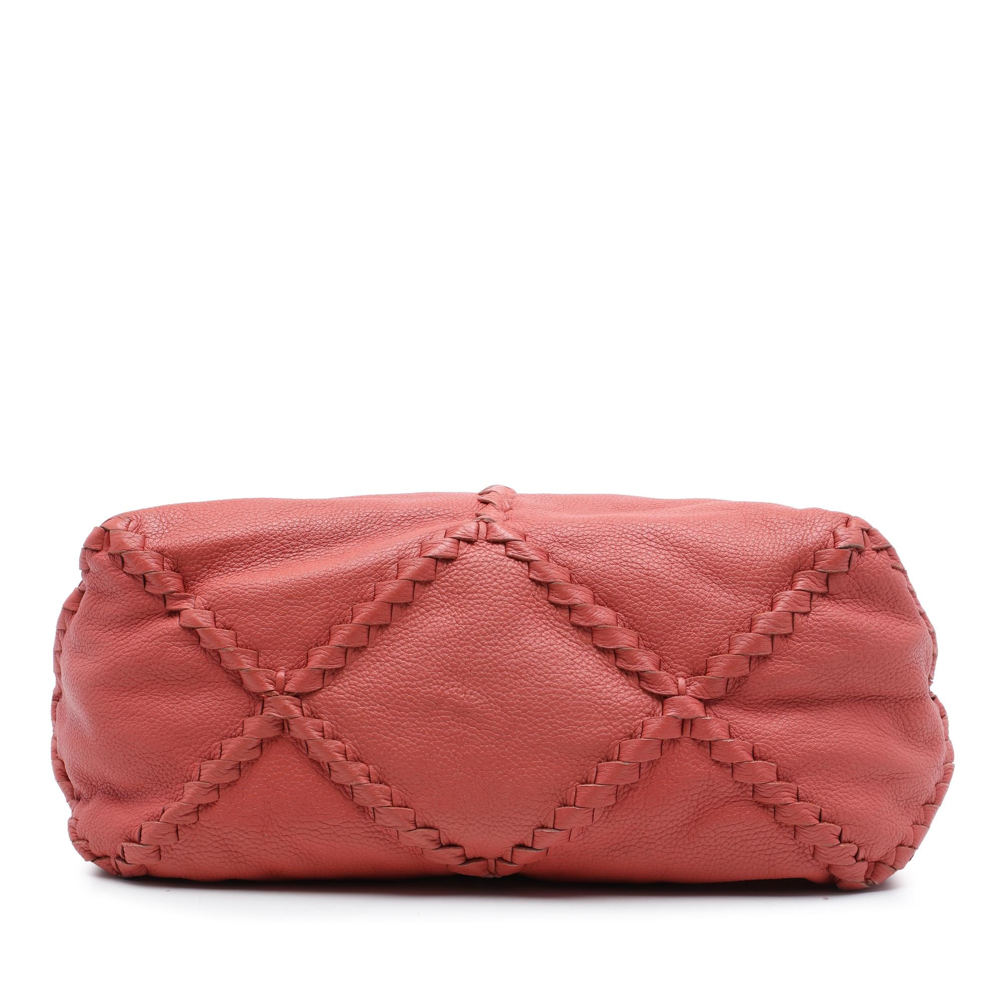 Bottega Veneta Large Intrecciato Trimmed Washed Cervo Deerskin Hobo
