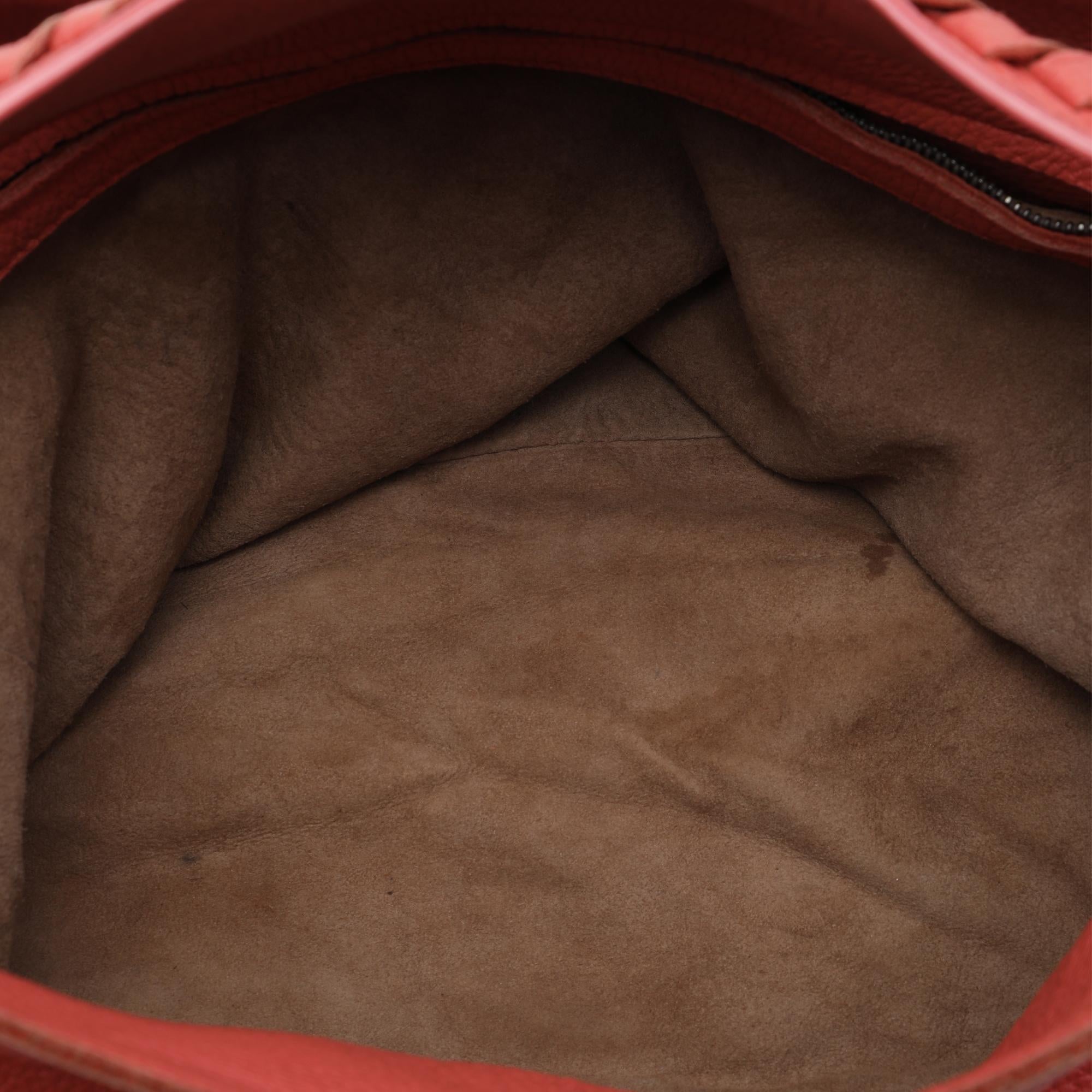 Bottega Veneta Large Intrecciato Trimmed Washed Cervo Deerskin Hobo