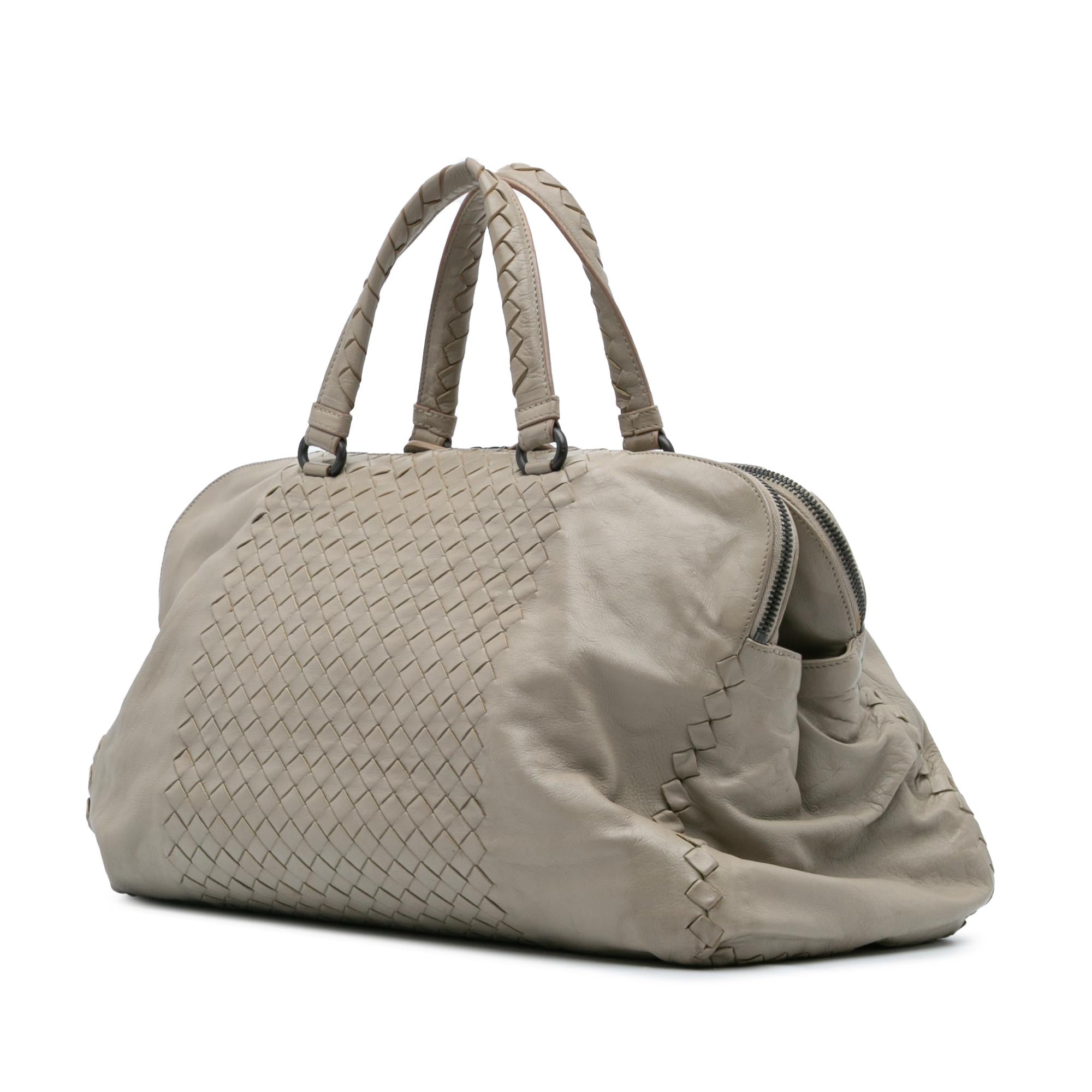 Bottega Veneta Large Leather Intrecciato Leggero Satchel