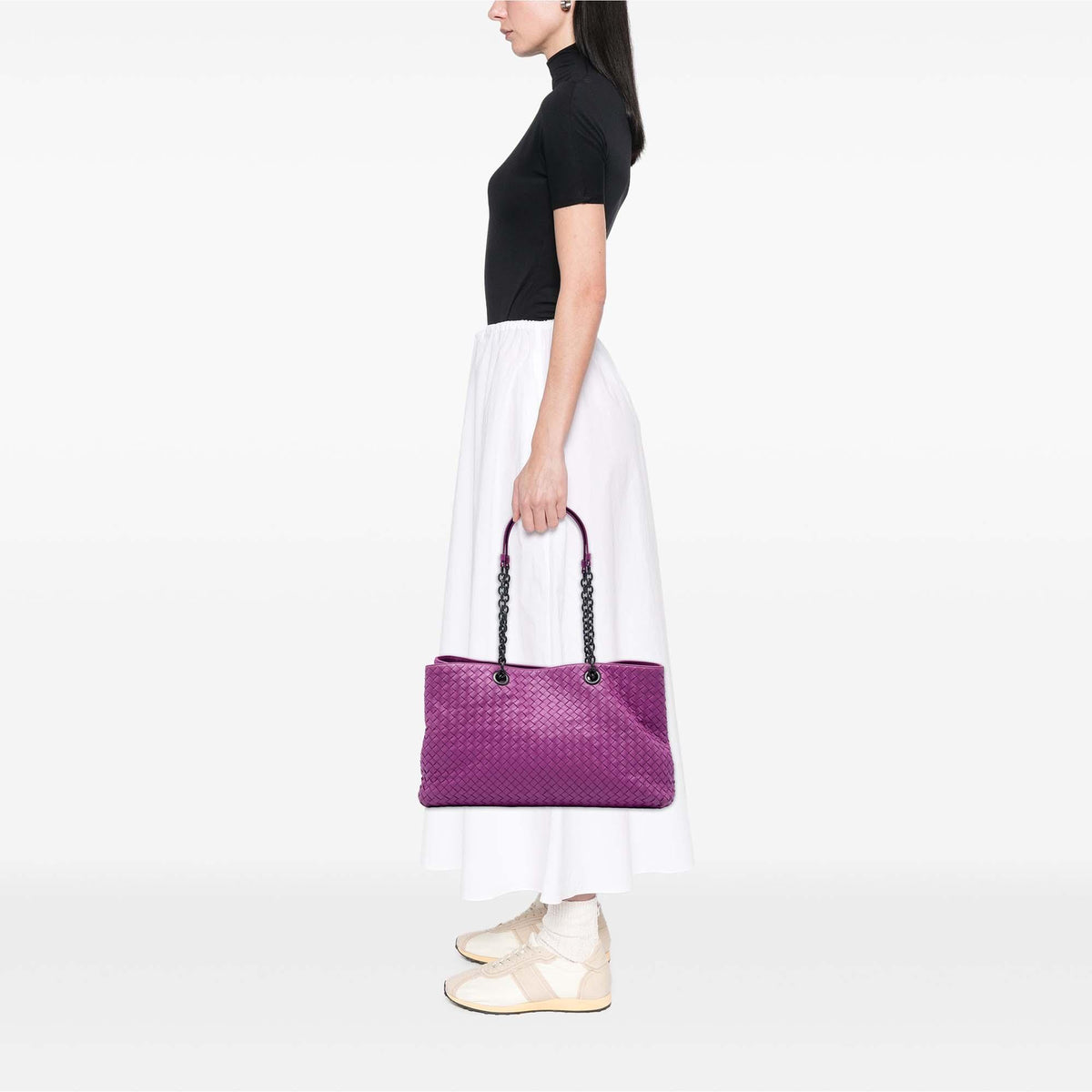Bottega Veneta Large Nappa Intrecciato Double Chain Tote