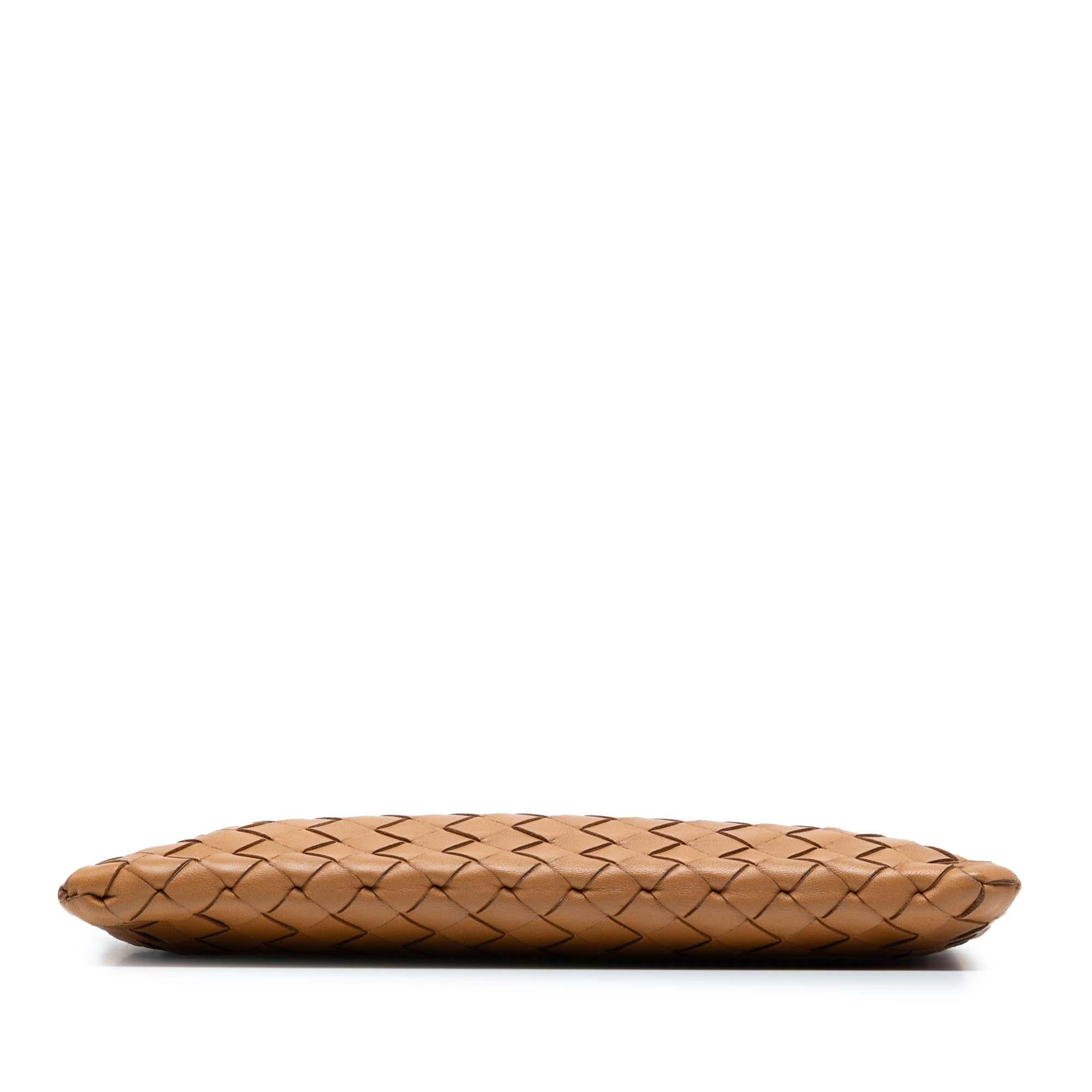 Bottega Veneta Large Nappa Intrecciato Flat Zip Pouch