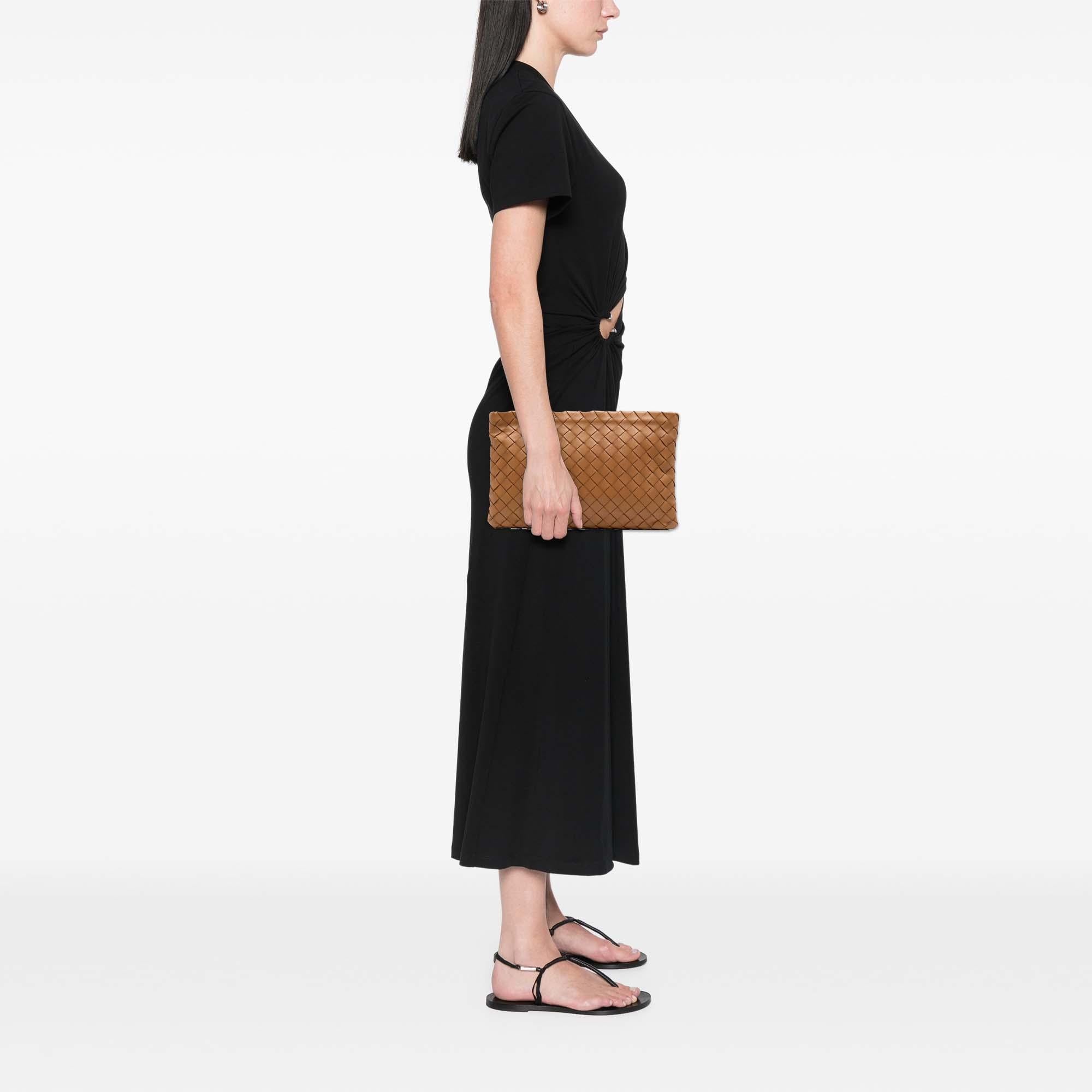 Bottega Veneta Large Nappa Intrecciato Flat Zip Pouch