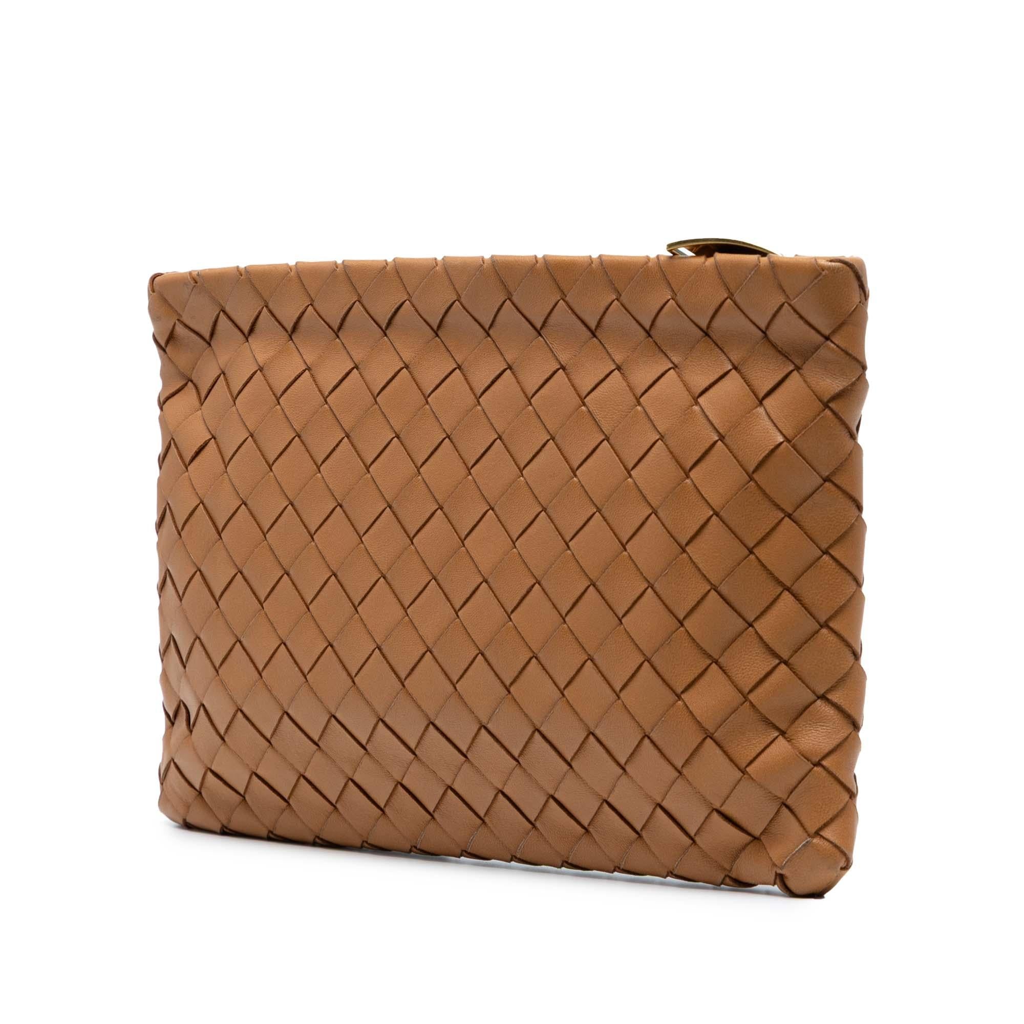Bottega Veneta Large Nappa Intrecciato Flat Zip Pouch