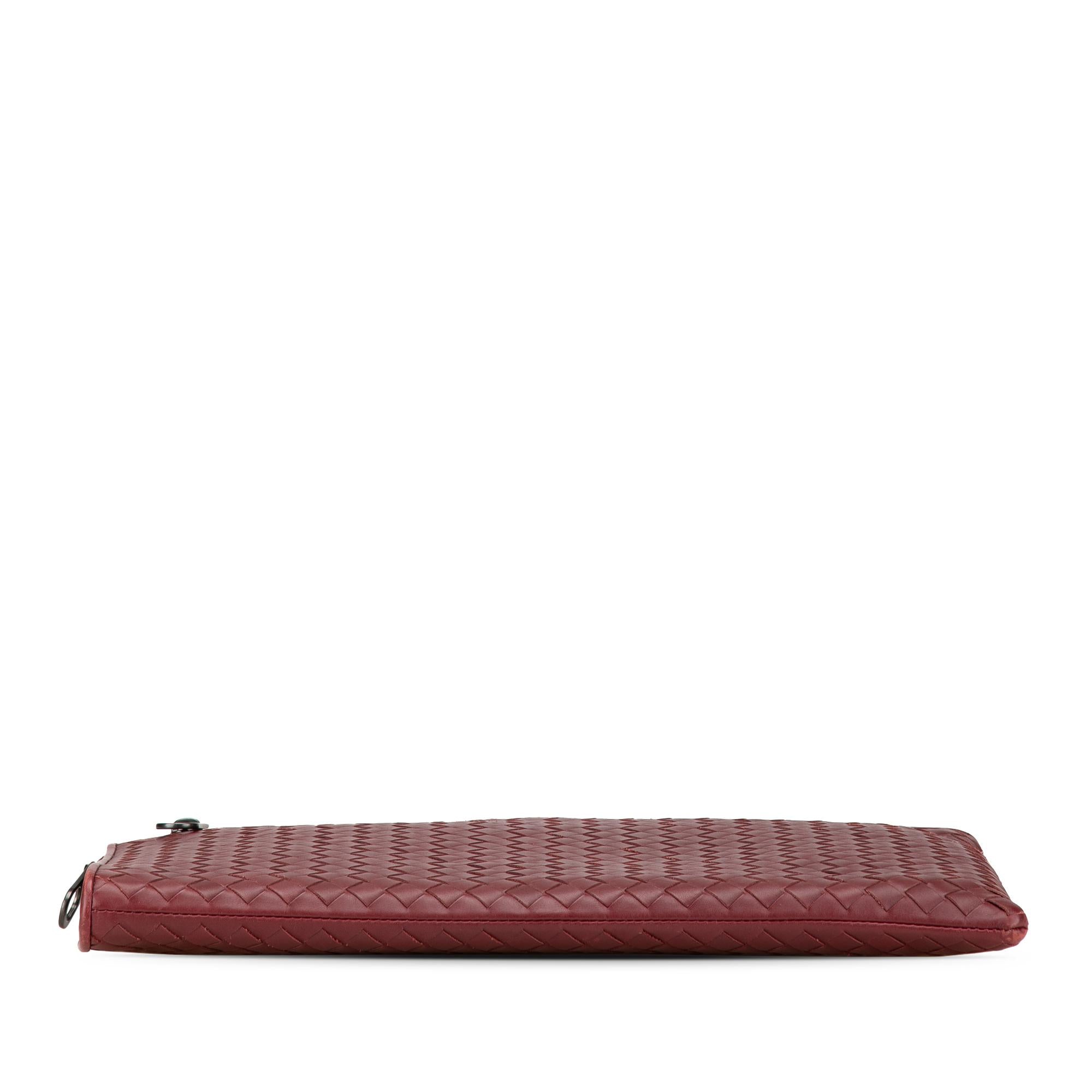 Bottega Veneta Leather Intrecciato Clutch