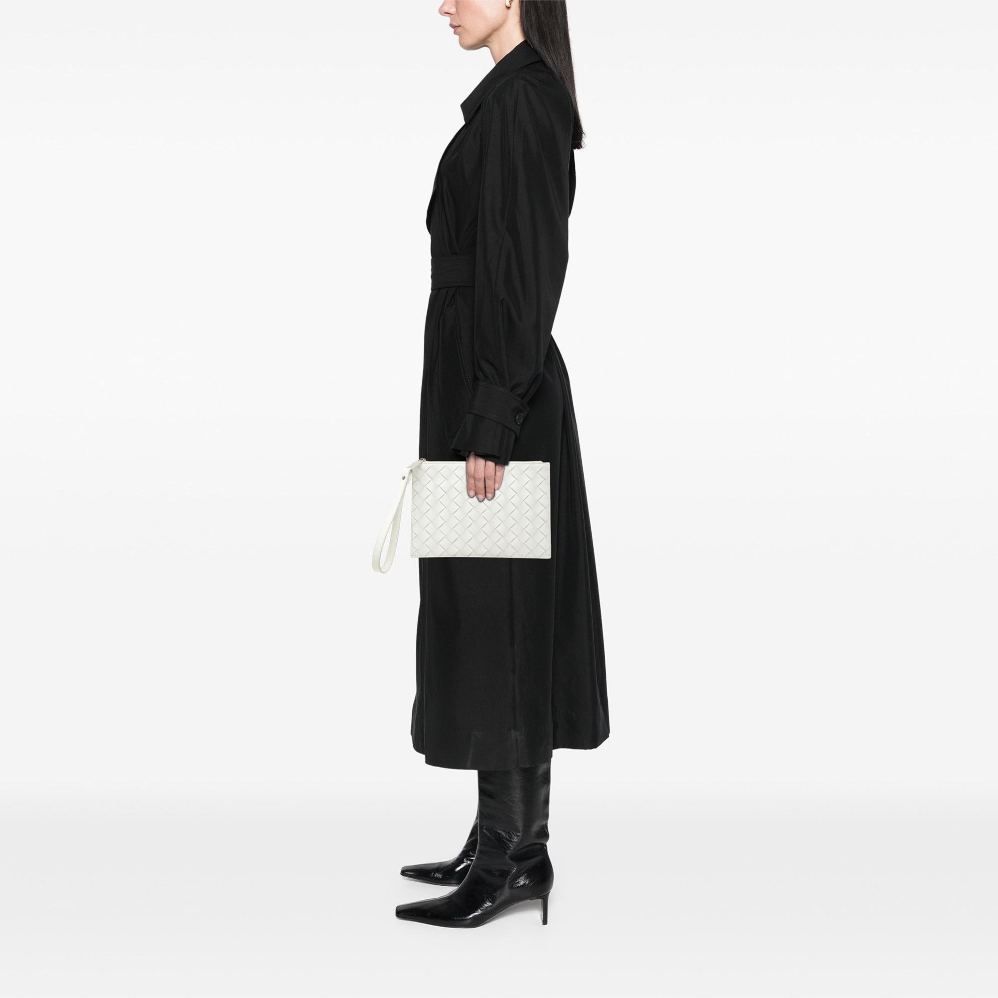 Bottega Veneta Leather Intrecciato Clutch