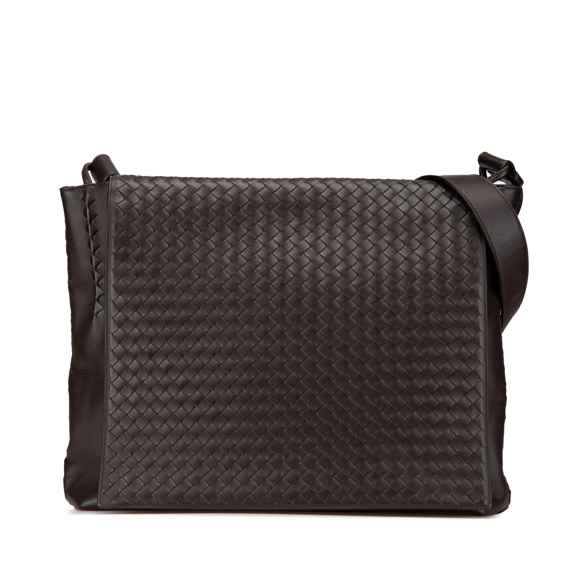 Bottega Veneta Leather Intrecciato Flap Crossbody