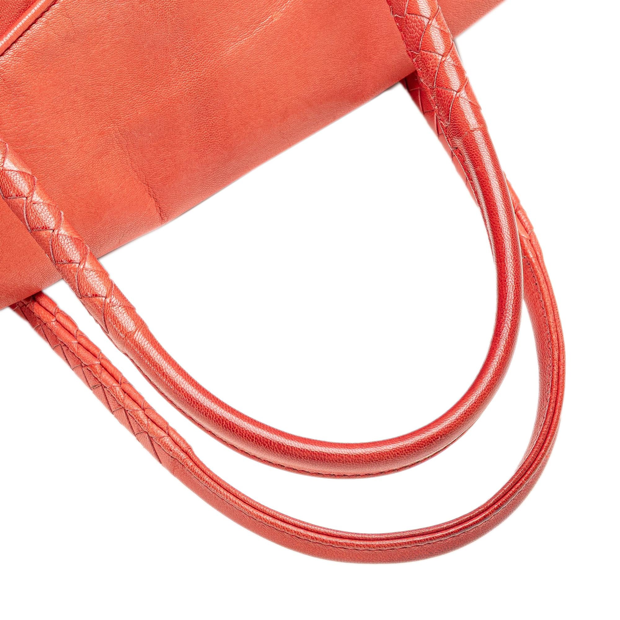 Bottega Veneta Leather Intrecciato Top Handle Bag