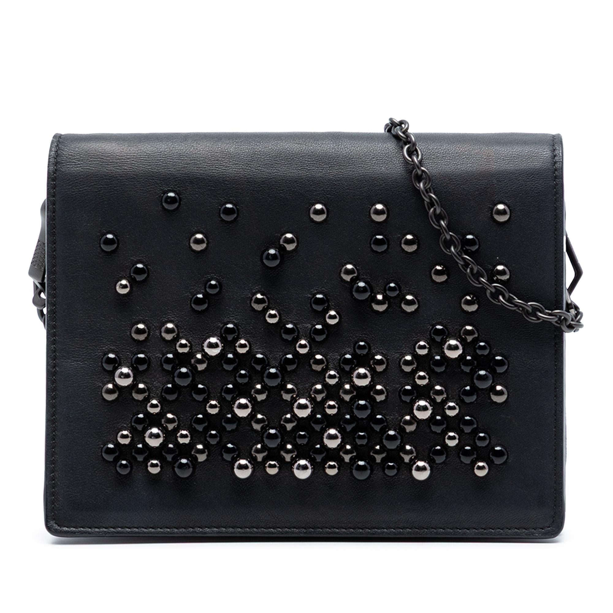 Bottega Veneta Leather Studded Wallet on Chain