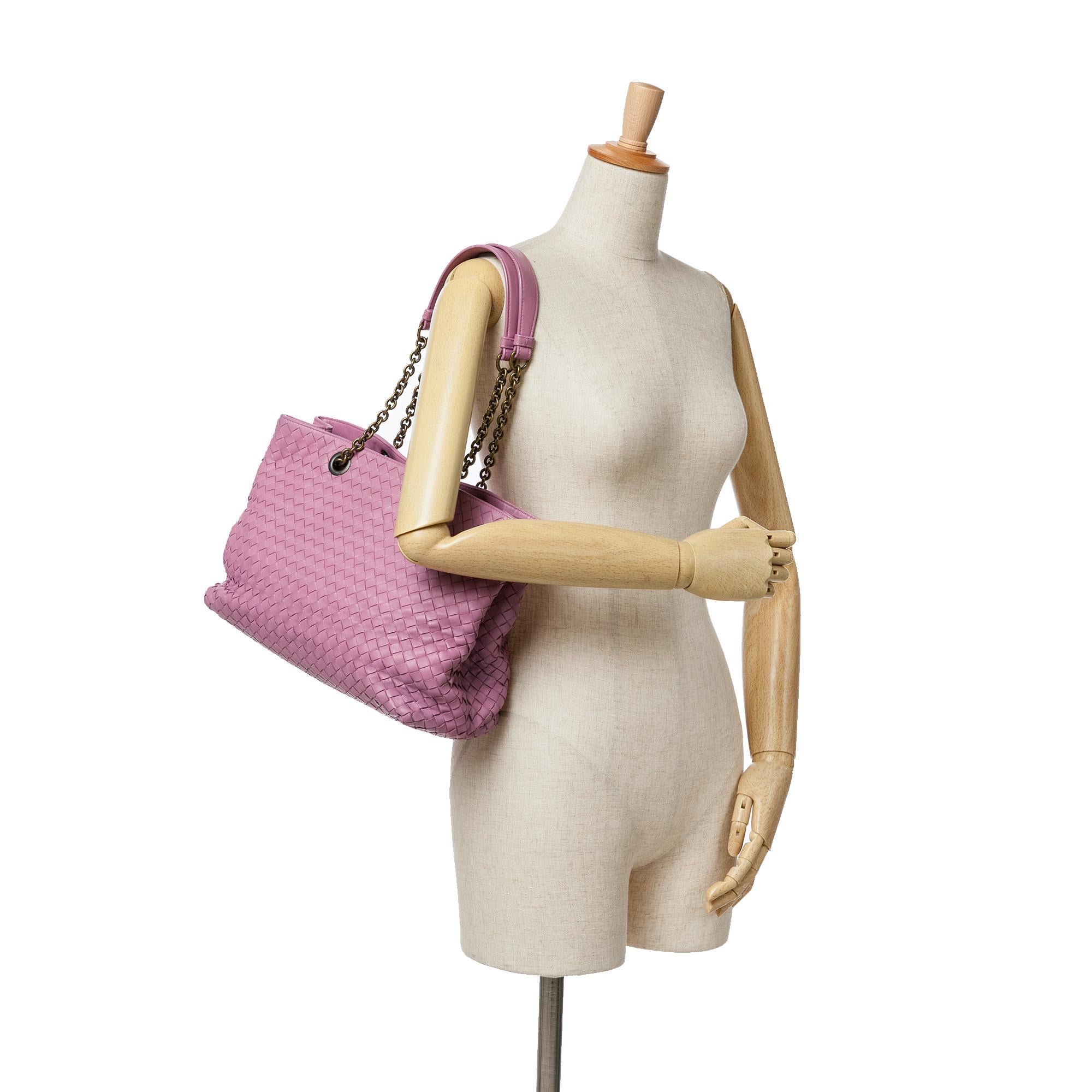 Bottega Veneta Medium Intrecciato Double Chain Tote