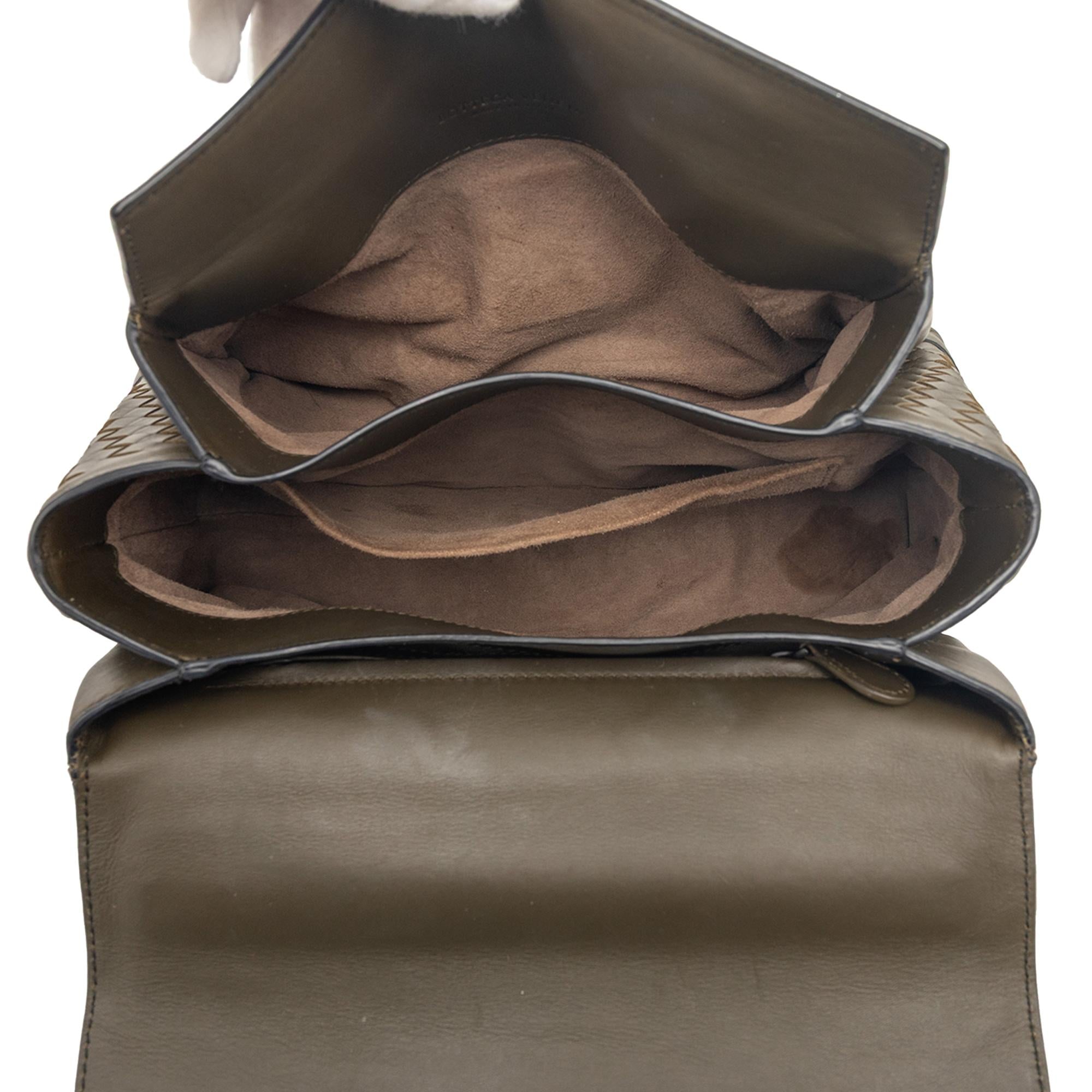 Bottega Veneta Medium Intrecciato Trimmed Nappa Piazza Satchel