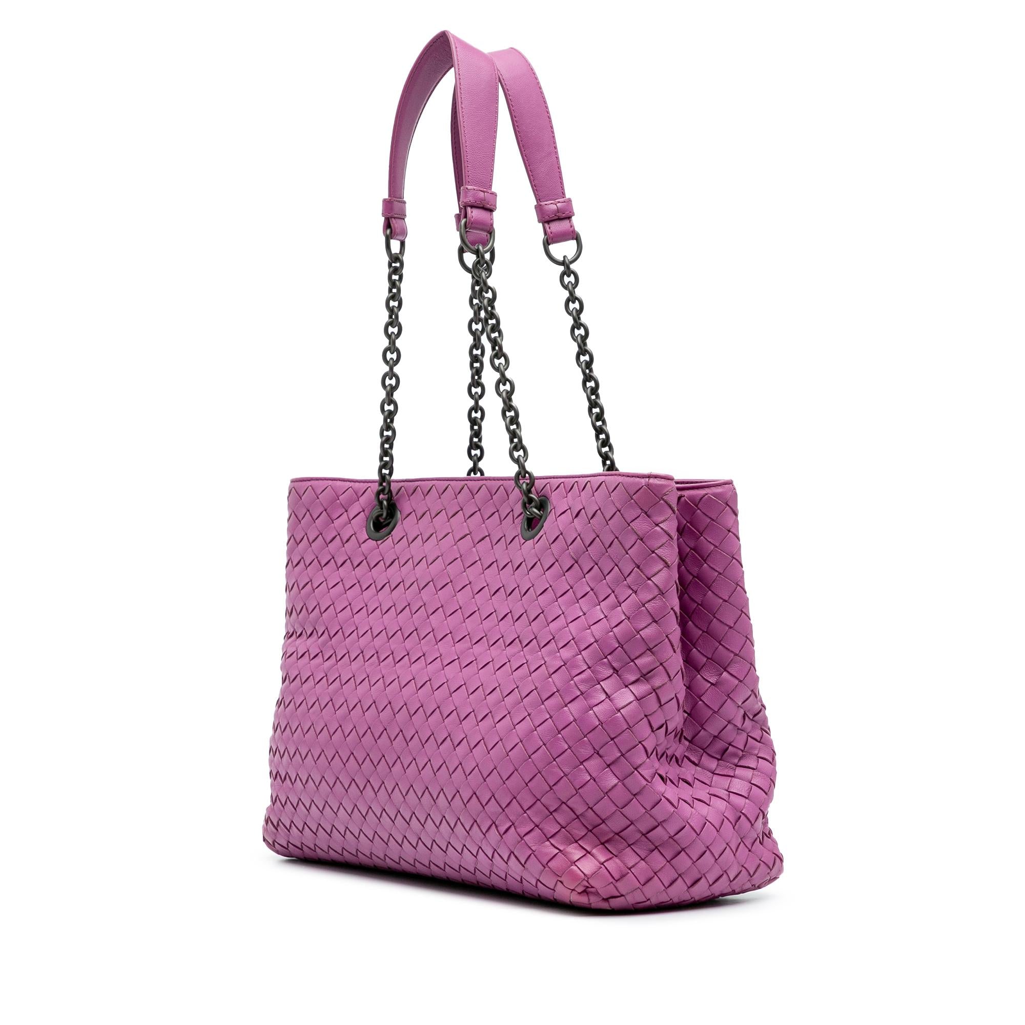 Bottega Veneta Medium Nappa Intrecciato Double Chain Tote