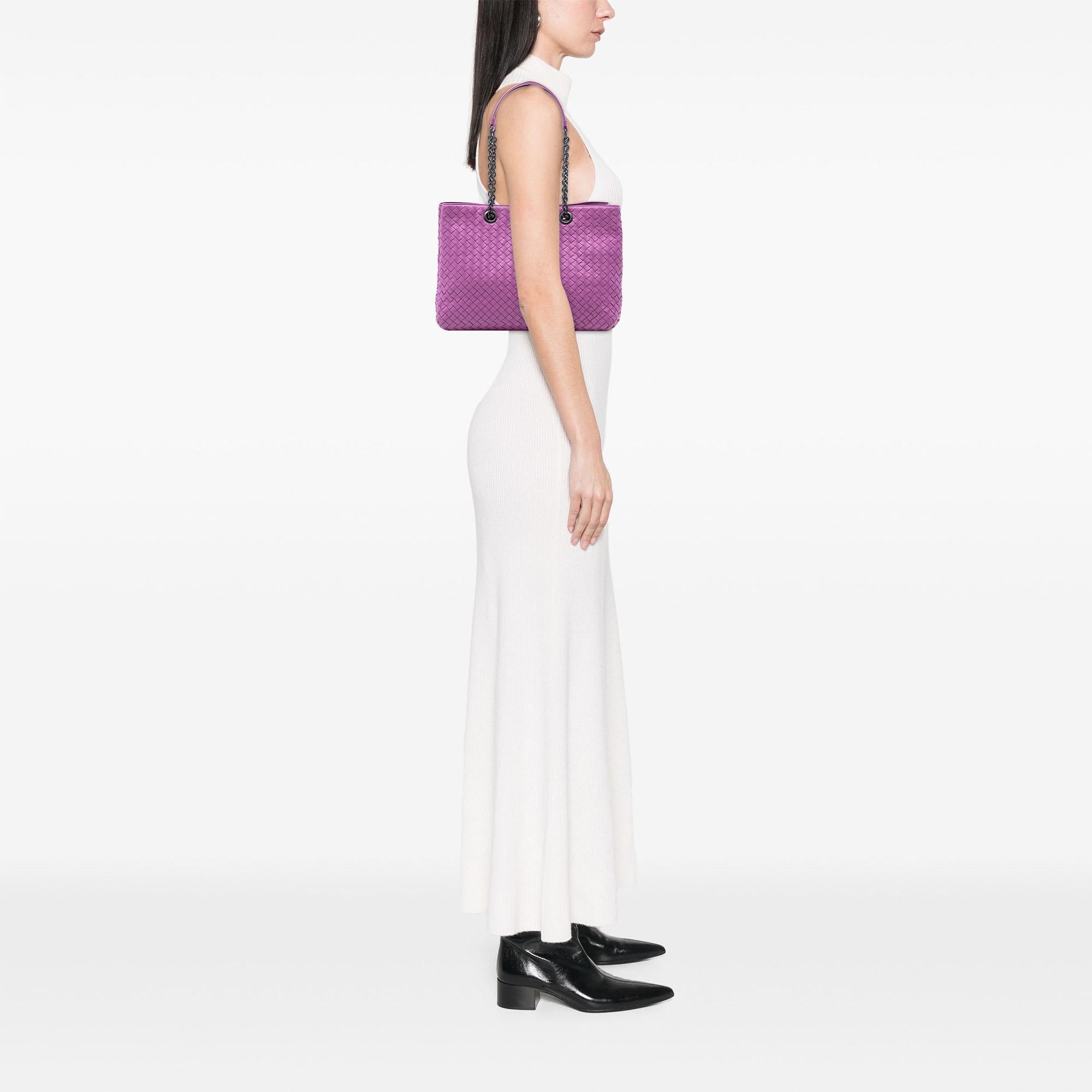Bottega Veneta Medium Nappa Intrecciato Double Chain Tote