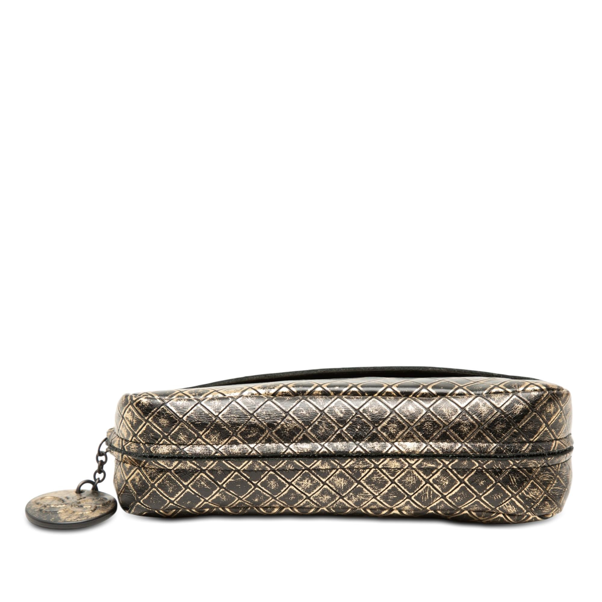 Bottega Veneta Metallic Calfskin Intrecciomirage Chain Flap Crossbody