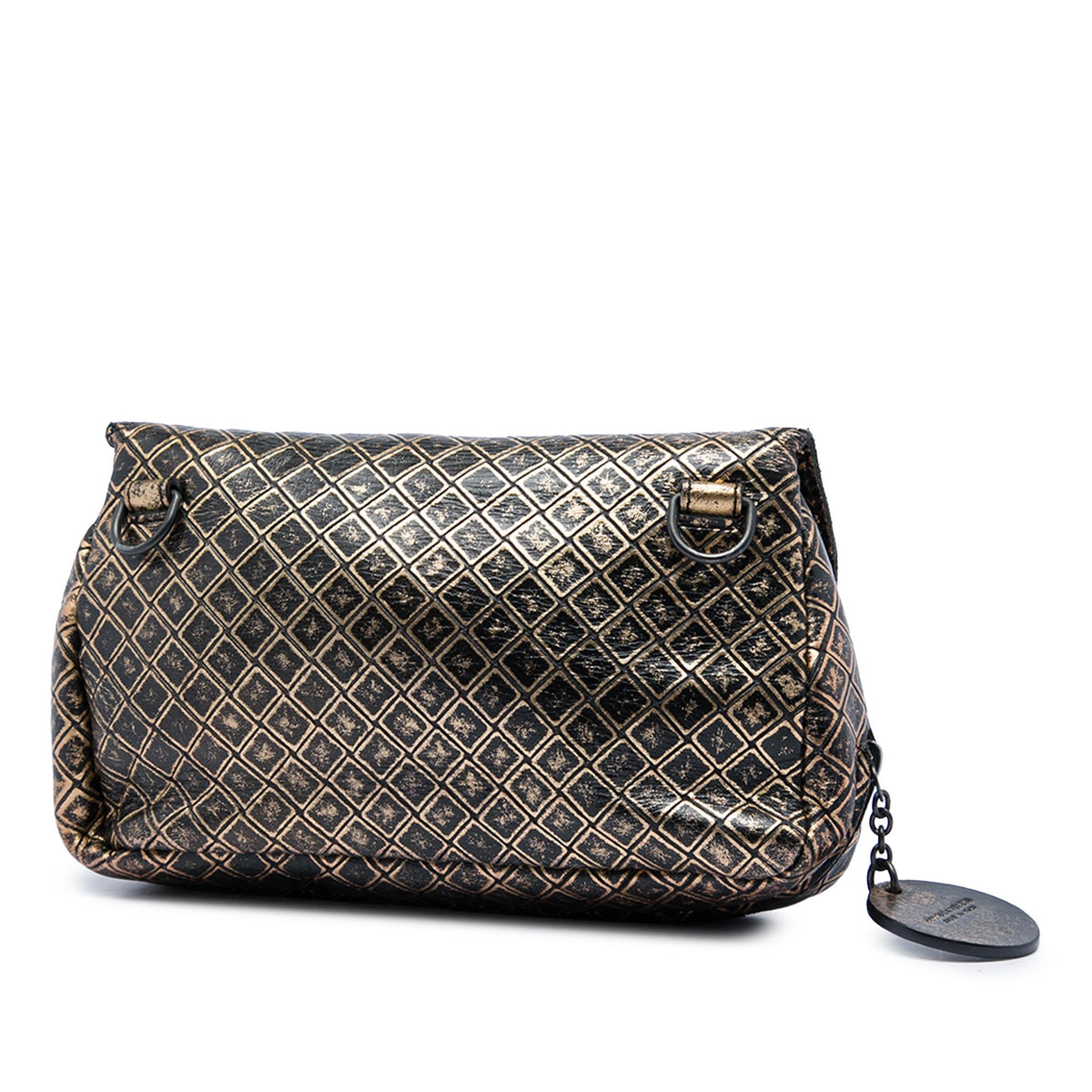Bottega Veneta Metallic Calfskin Intrecciomirage Chain Flap Crossbody