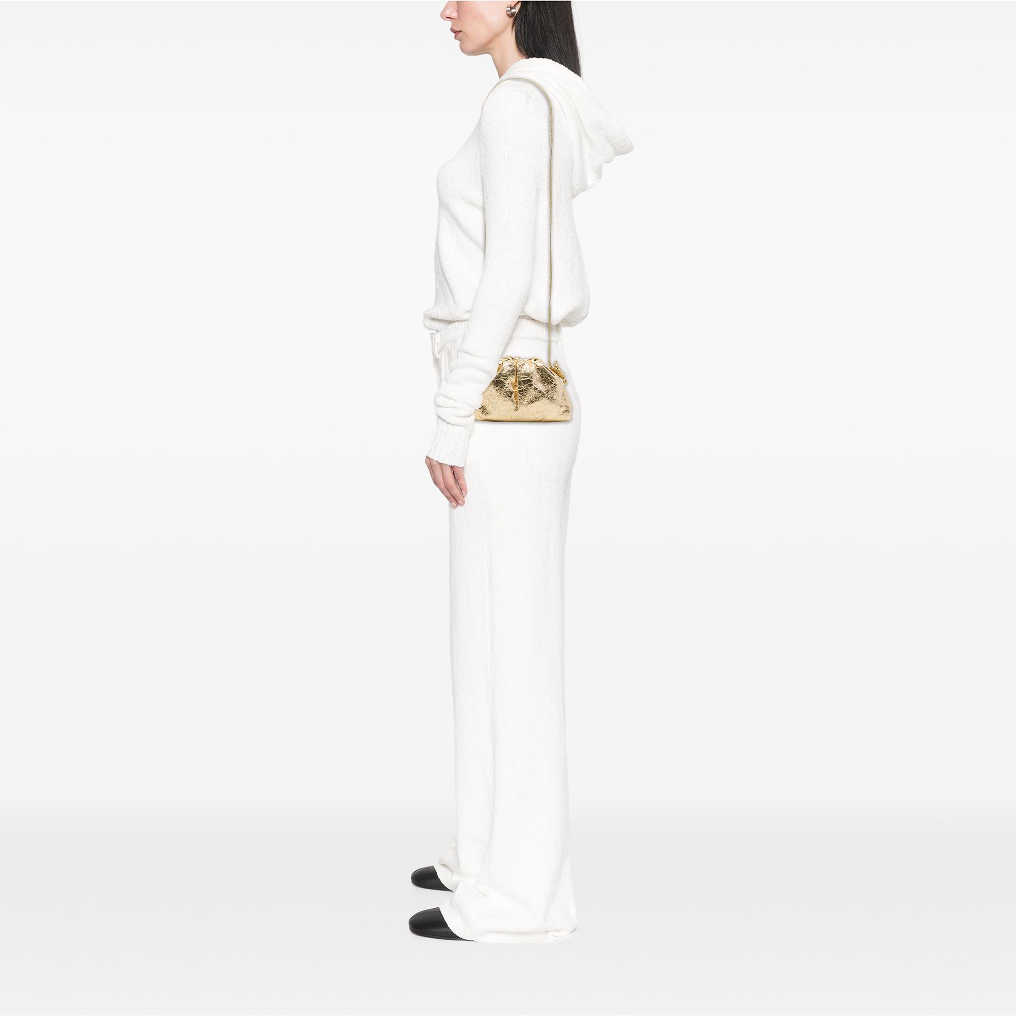 Bottega Veneta Metallic Crinkled Lambskin The Mini Pouch Crossbody