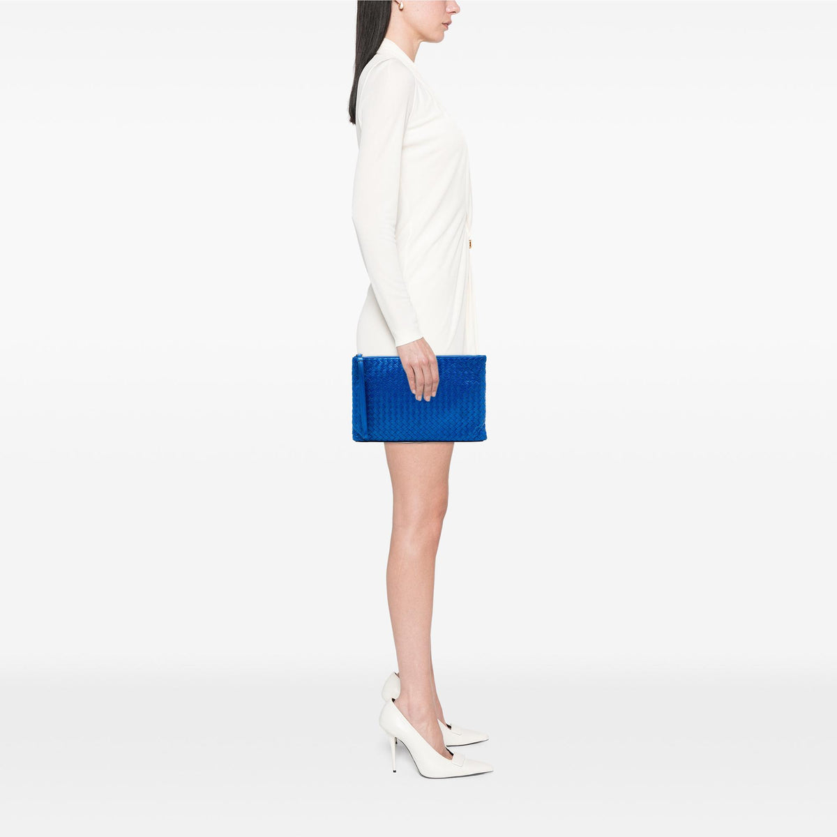 Bottega Veneta Metallic Leather Intrecciato Wristlet Clutch