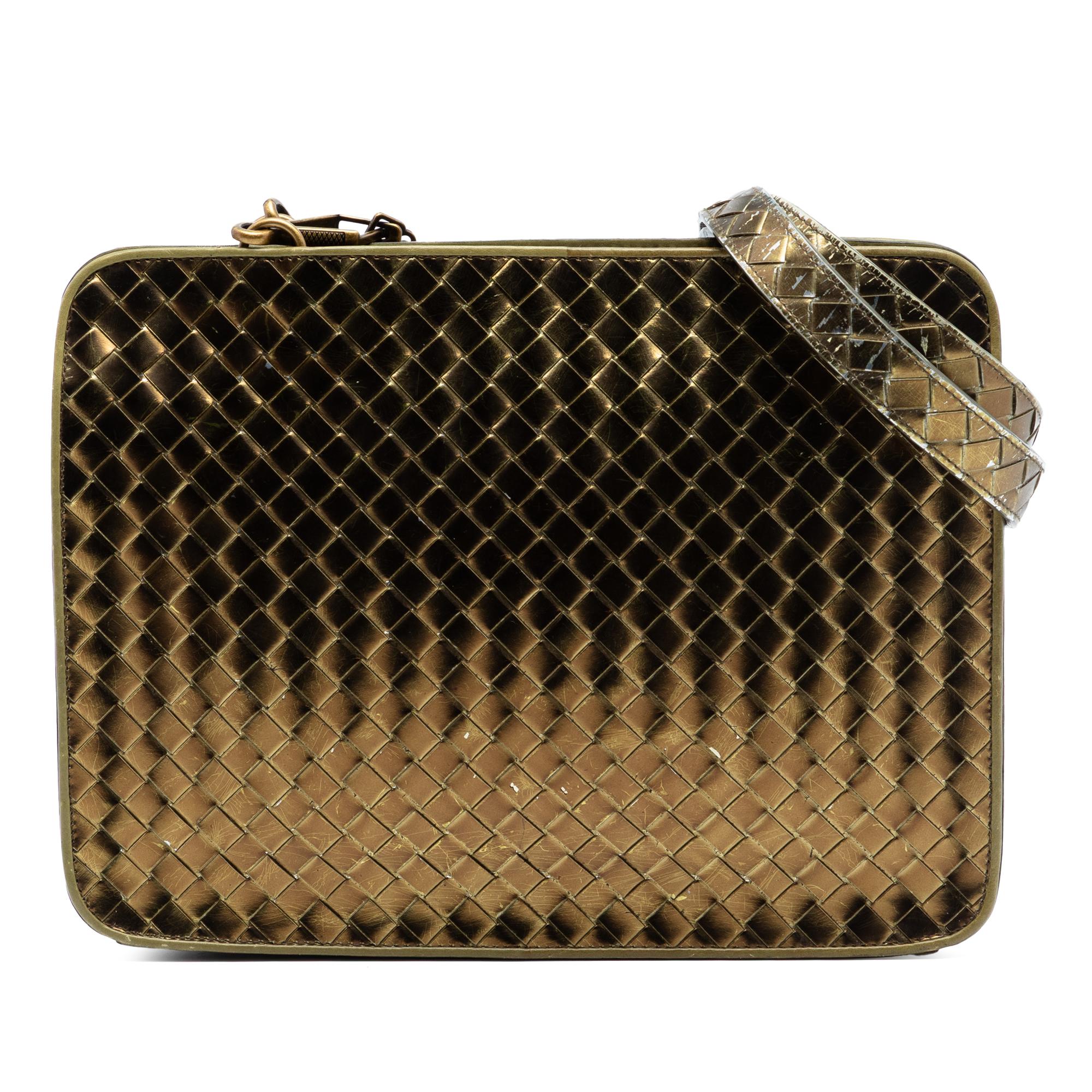 Bottega Veneta Metallic Nappa Intrecciato Shoulder Bag
