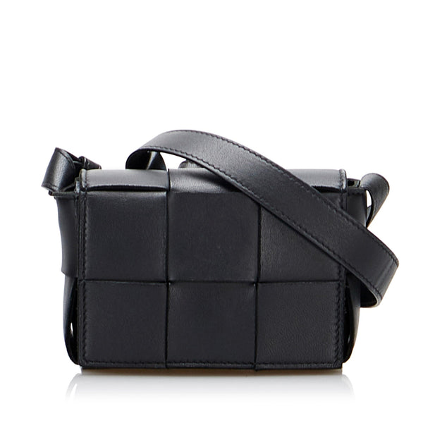Bottega Veneta Cassette Small Padded Intrecciato Crossbody Bag Black