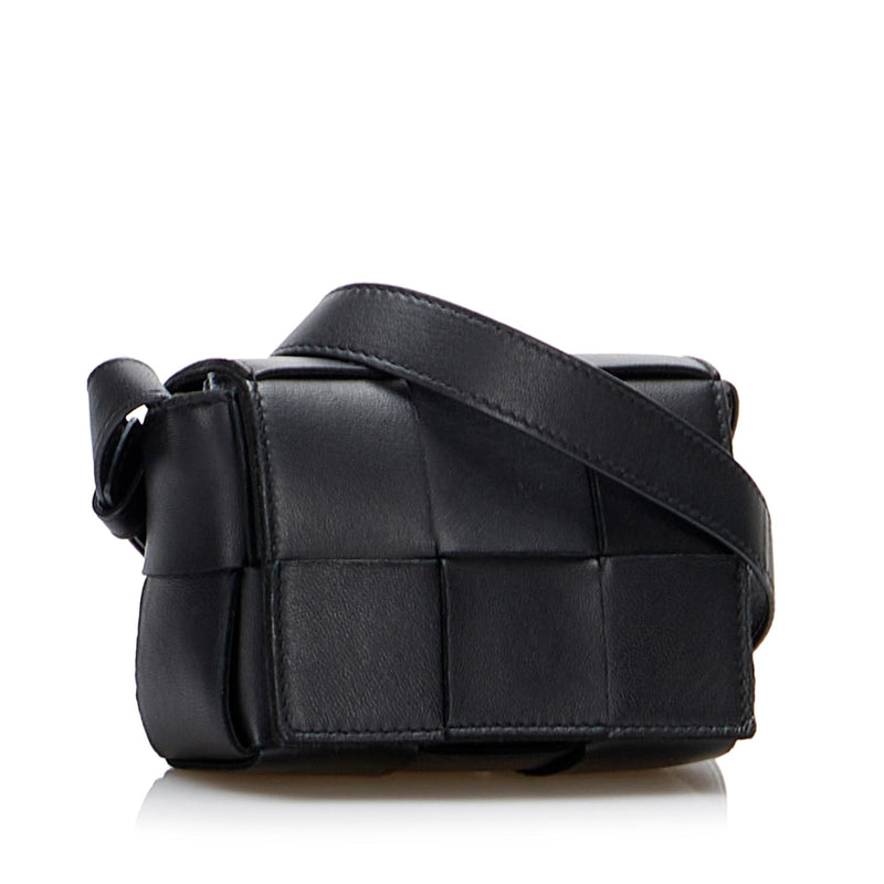 Brown Cassette small Intrecciato-leather cross-body bag