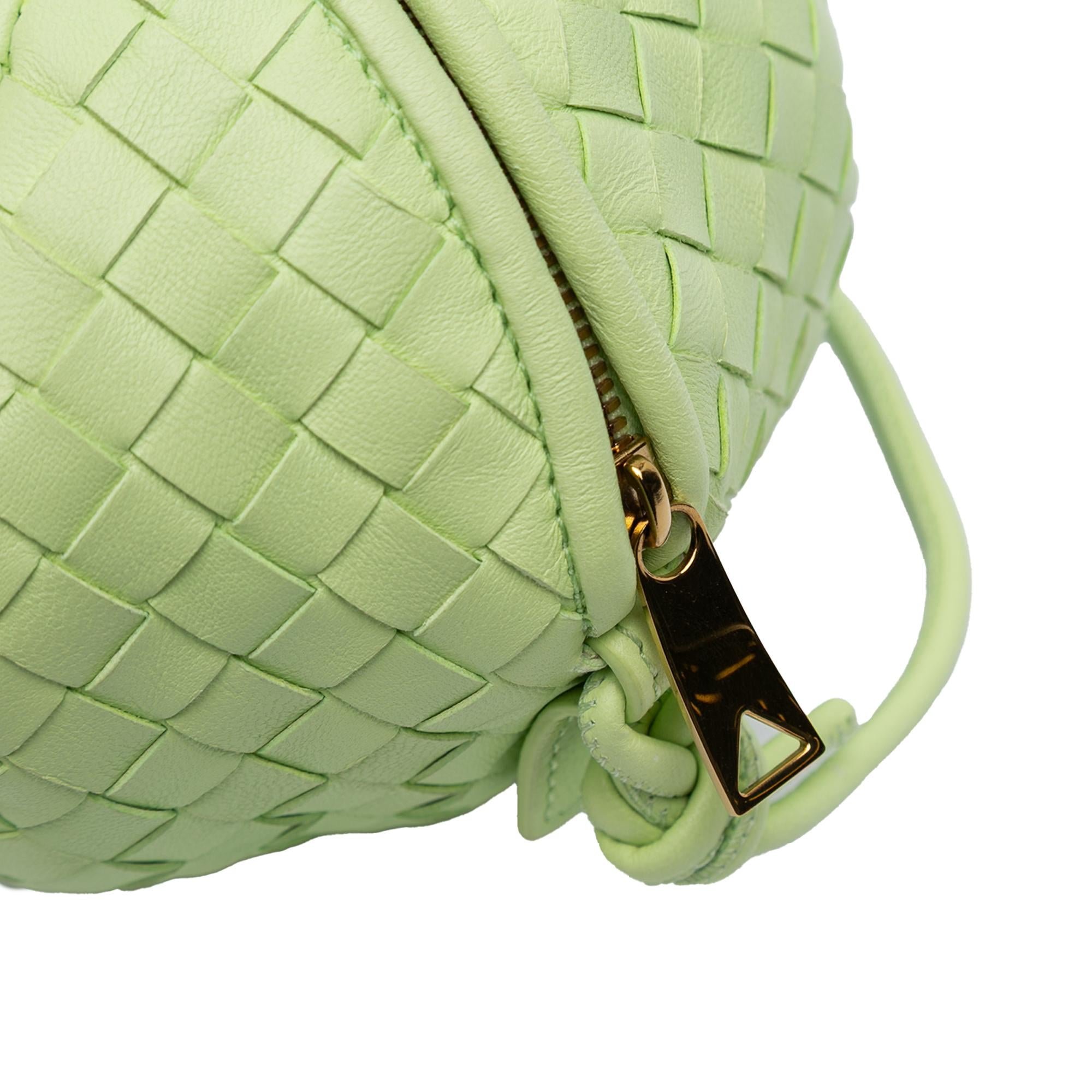 Bottega Veneta Mini Lambskin Intrecciato Mava Crossbody