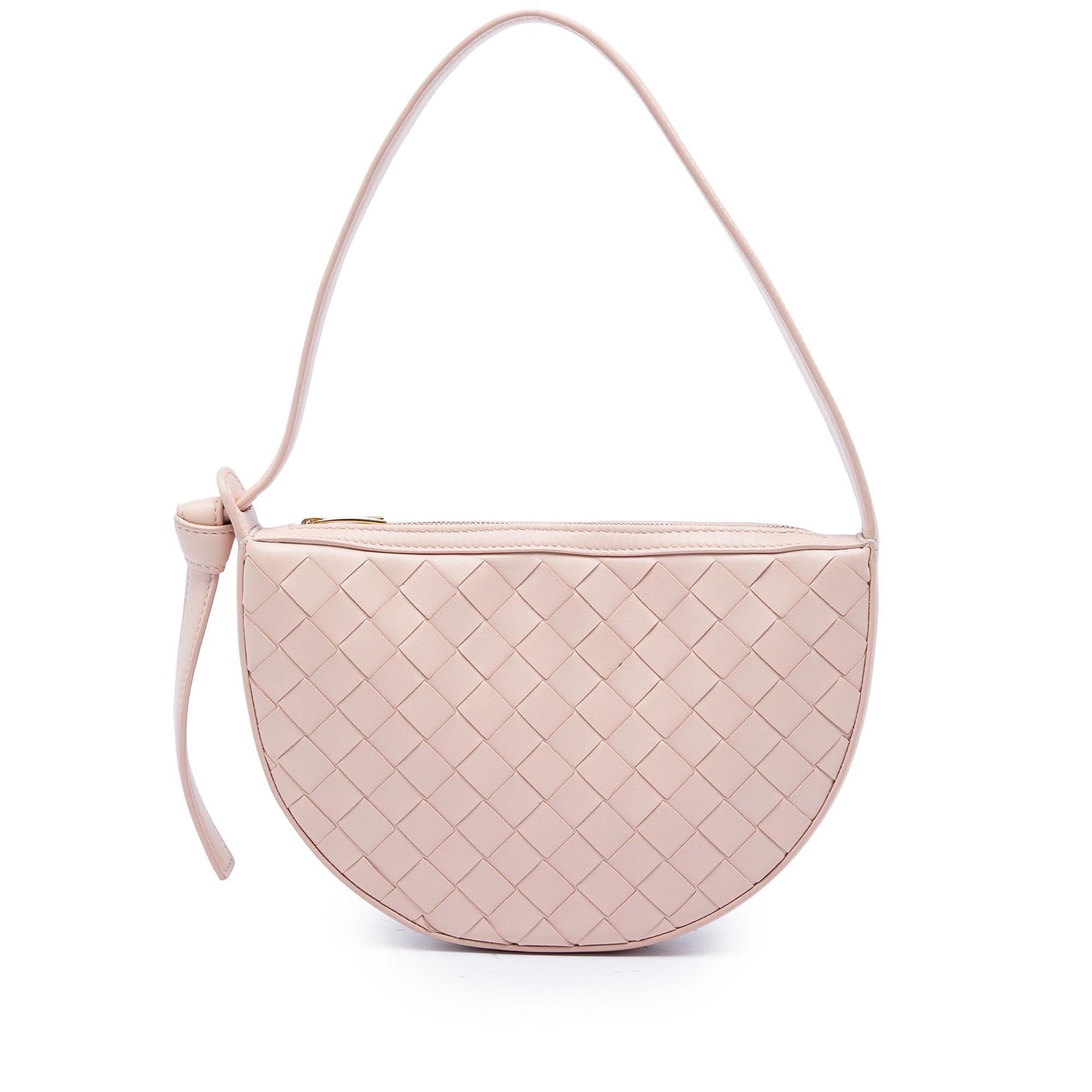 Bottega Veneta Mini Leather Intrecciato Sunrise Hobo