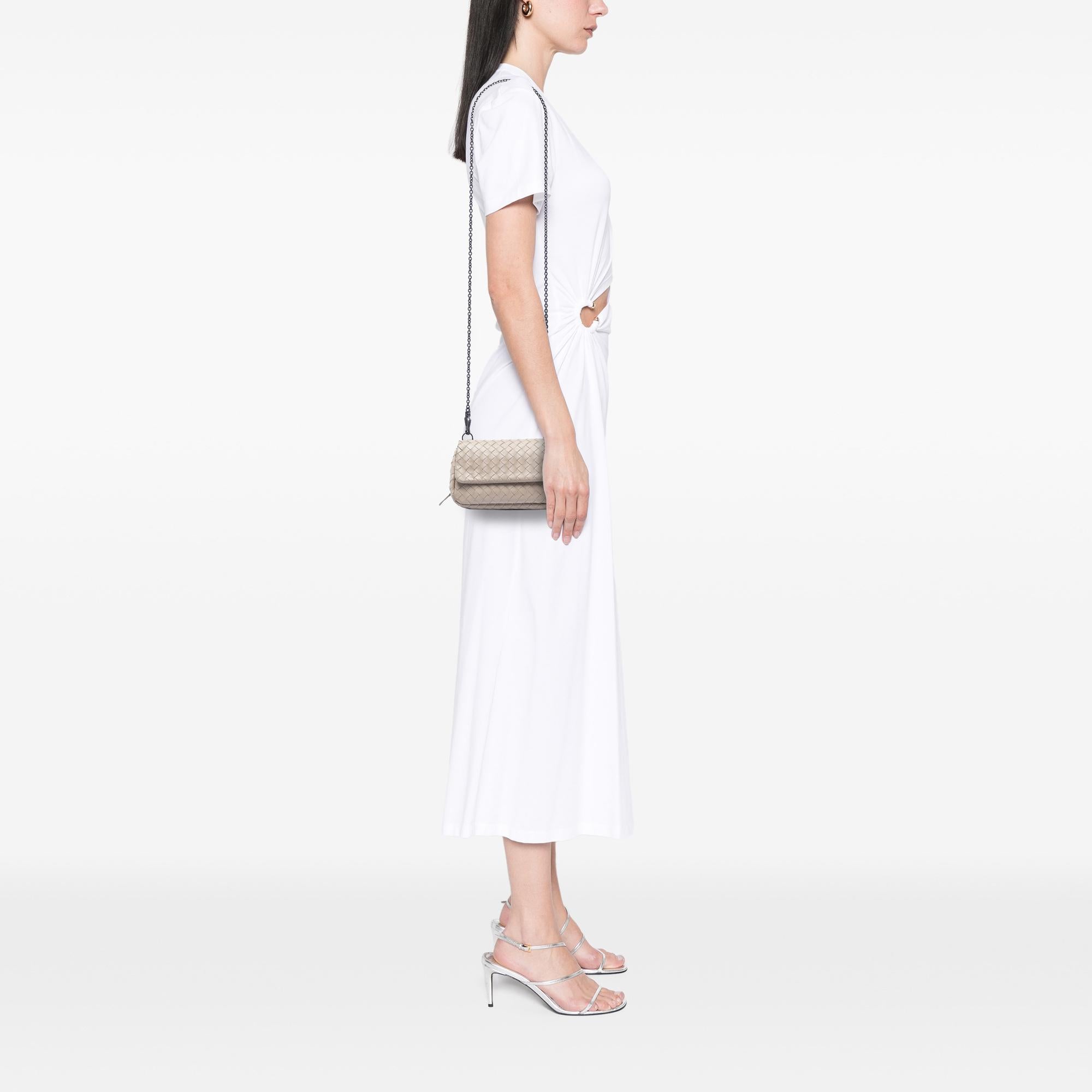 Bottega Veneta Mini Nappa Intrecciato Expandable Chain Flap Crossbody
