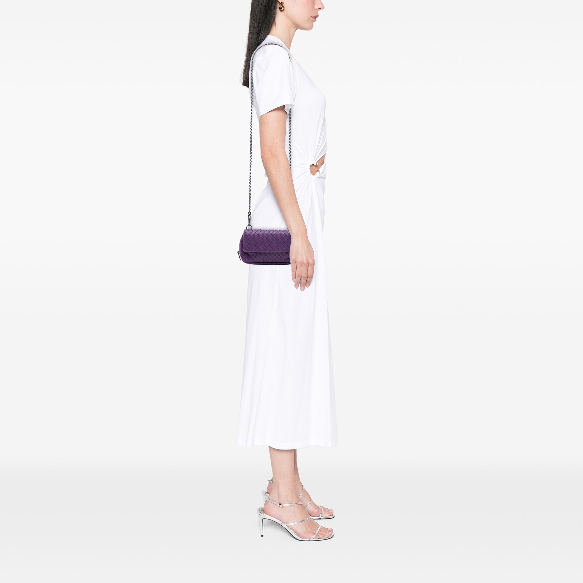 Bottega Veneta Mini Nappa Intrecciato Expandable Chain Flap Crossbody