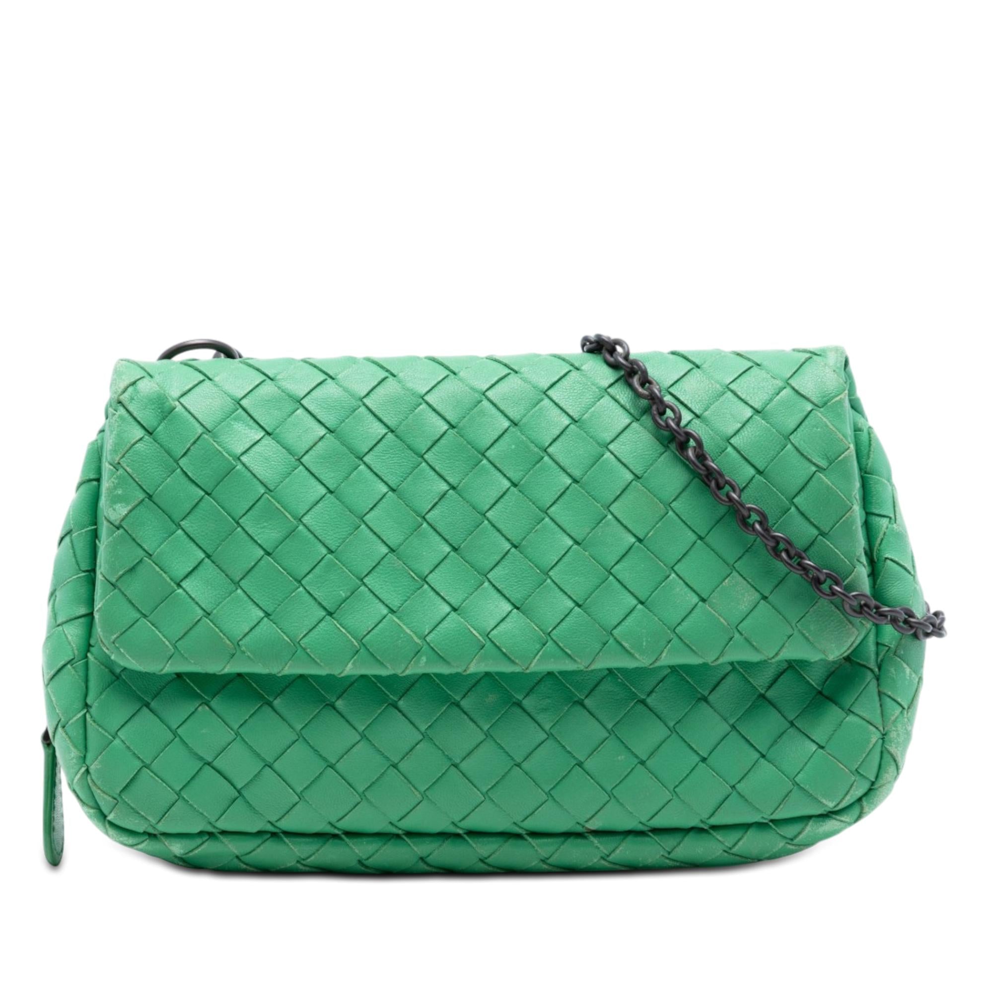 Bottega Veneta Mini Nappa Intrecciato Expandable Chain Flap Crossbody
