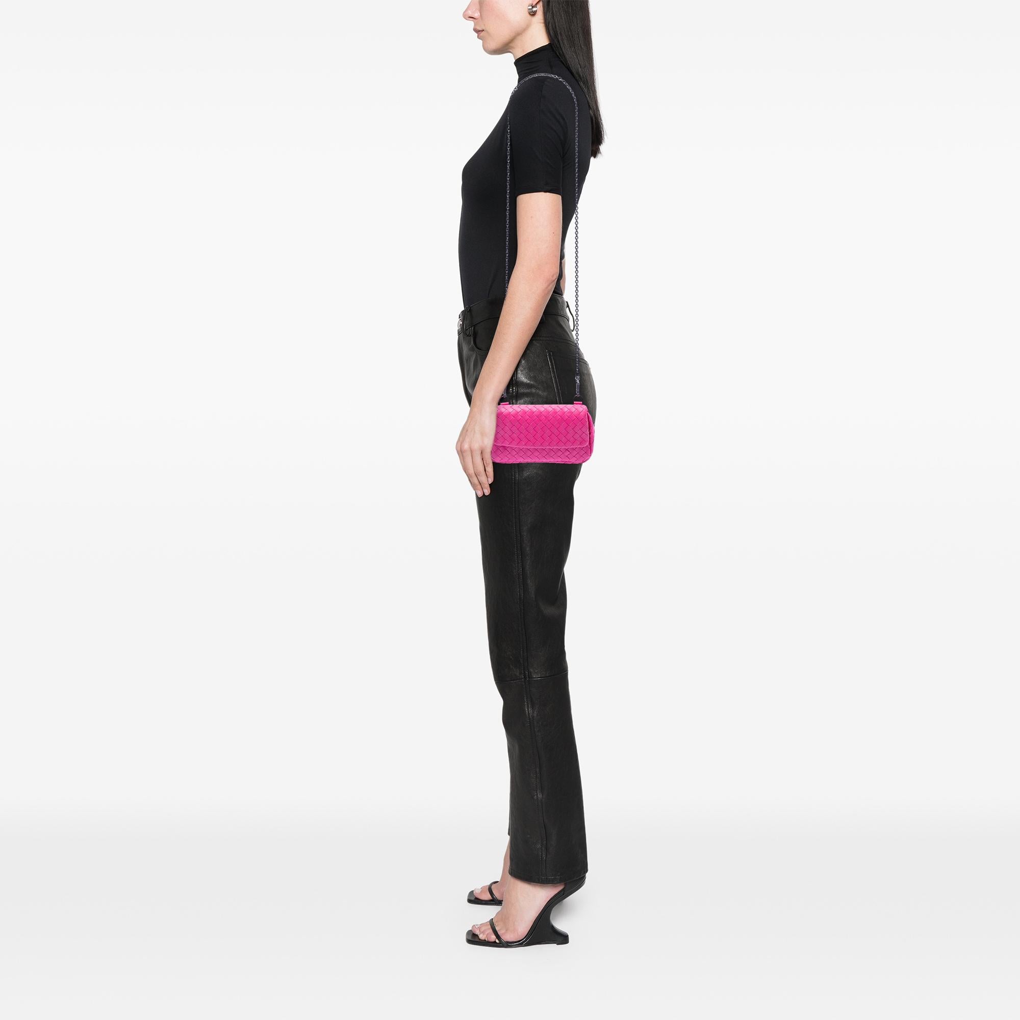 Bottega Veneta Mini Nappa Intrecciato Expandable Chain Flap Crossbody