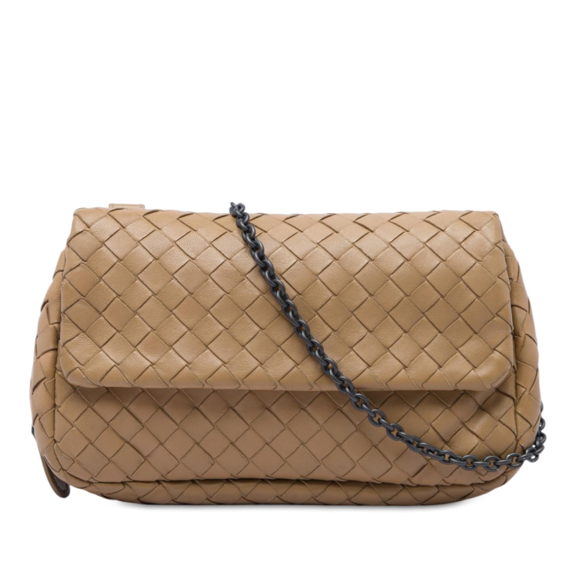 Bottega Veneta Mini Nappa Intrecciato Expandable Chain Flap Crossbody