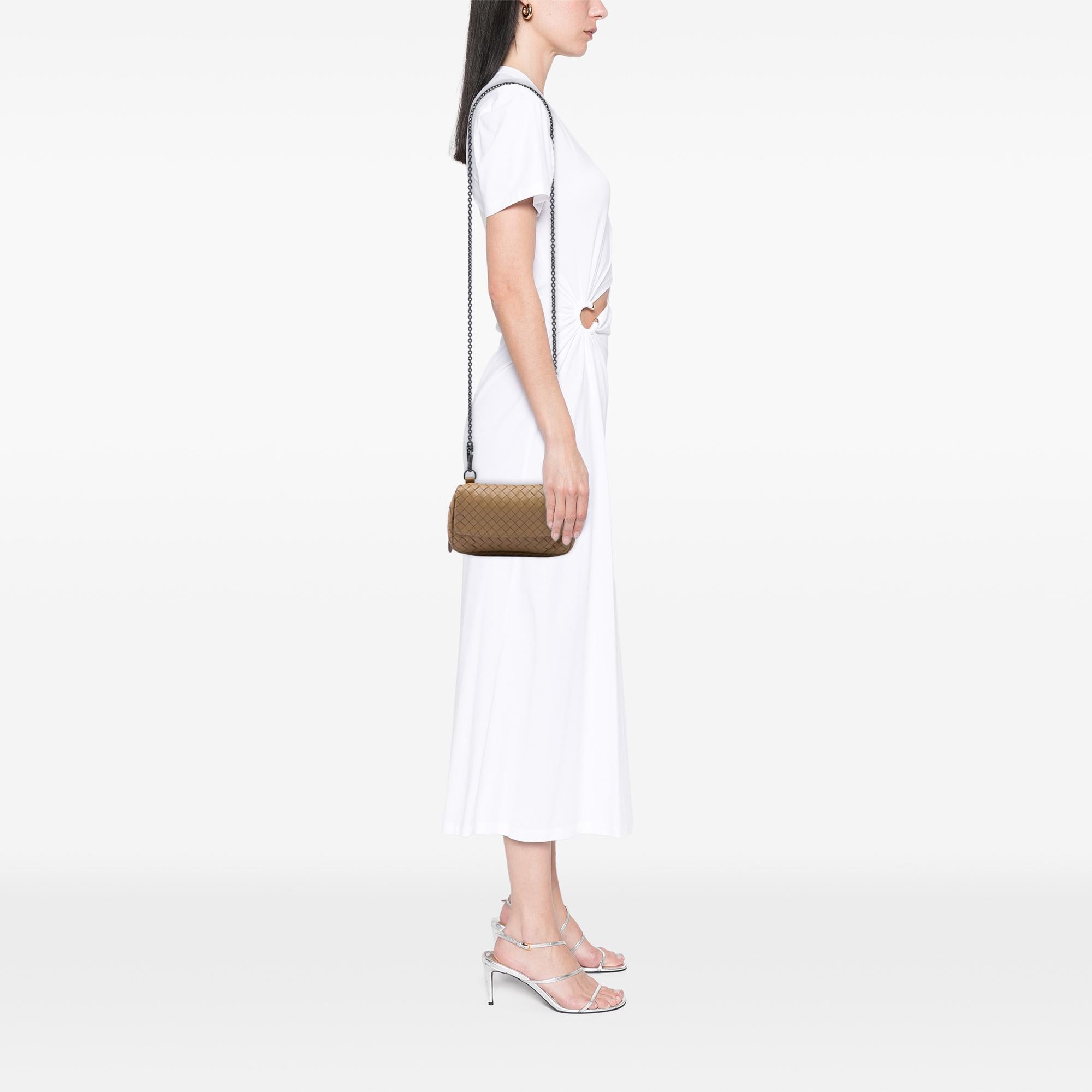 Bottega Veneta Mini Nappa Intrecciato Expandable Chain Flap Crossbody