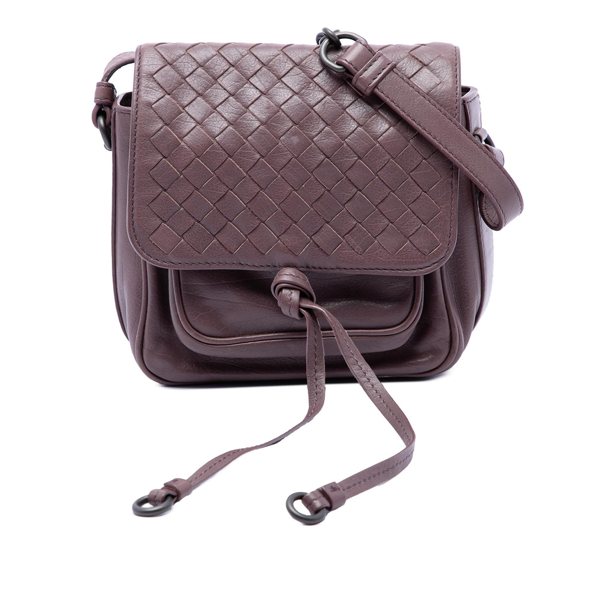 Bottega Veneta Mini Nappa Intrecciato Flap Crossbody
