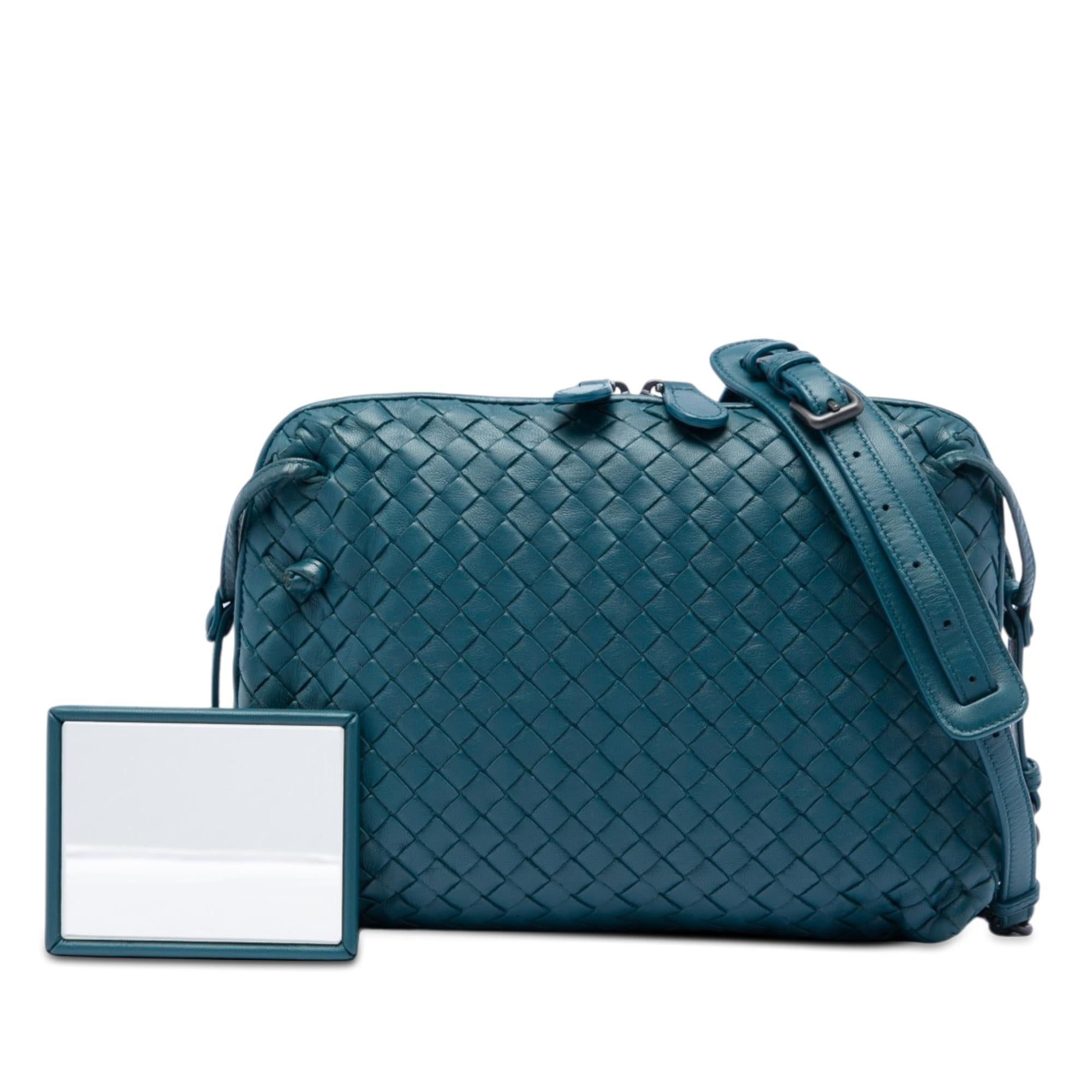 Bottega Veneta Mini Nappa Intrecciato Nodini Double Zip Crossbody