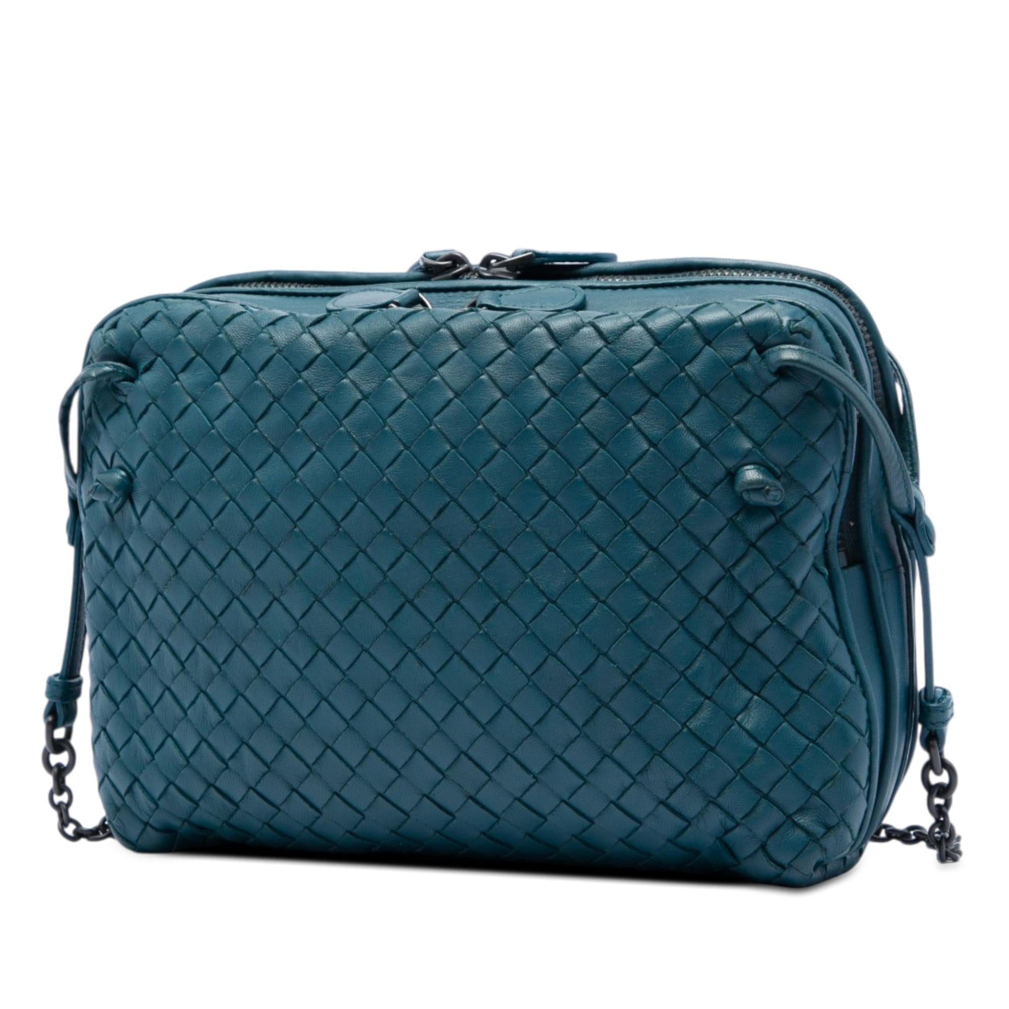 Bottega Veneta Mini Nappa Intrecciato Nodini Double Zip Crossbody