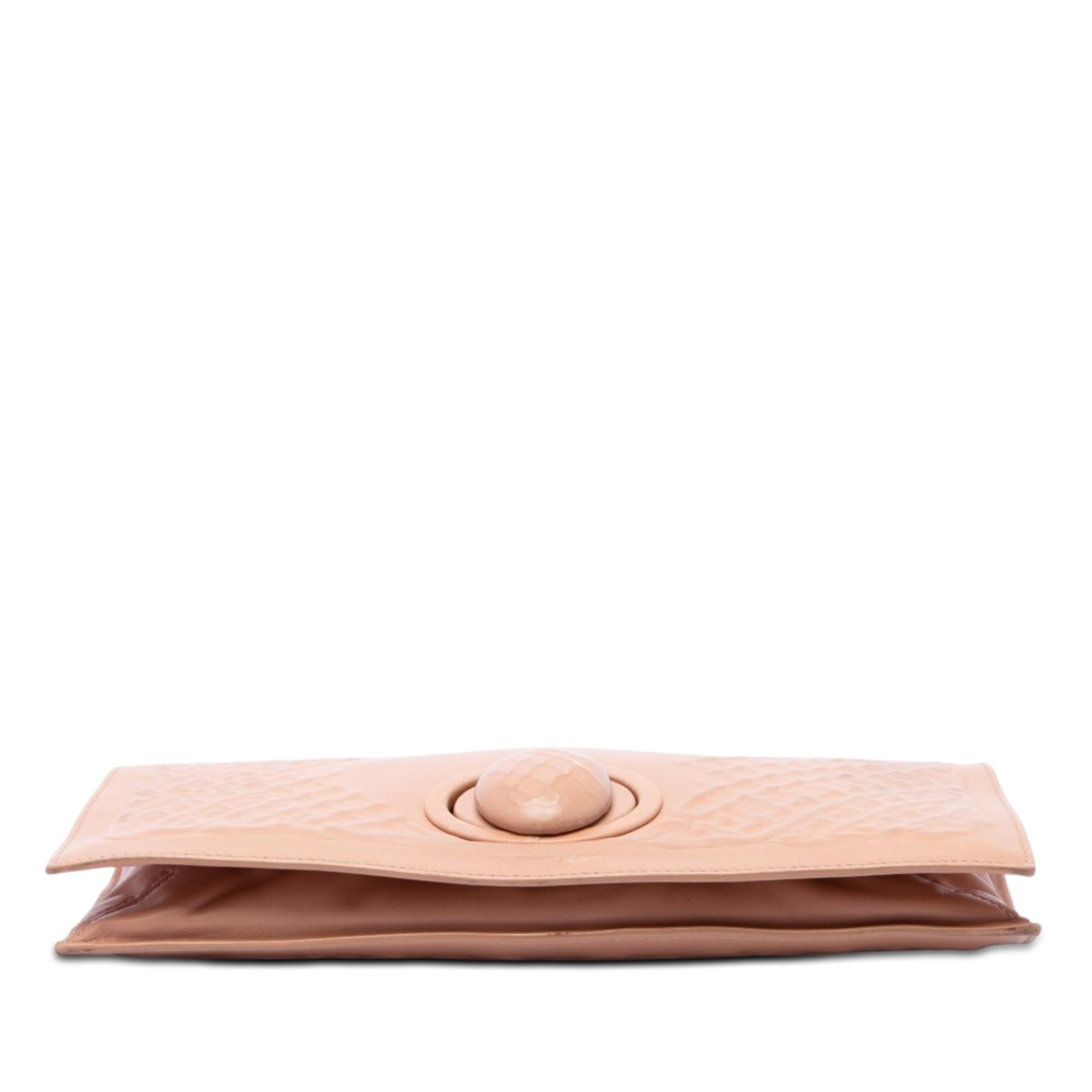 Bottega Veneta Nappa Embossed Intrecciato Turn Lock Clutch