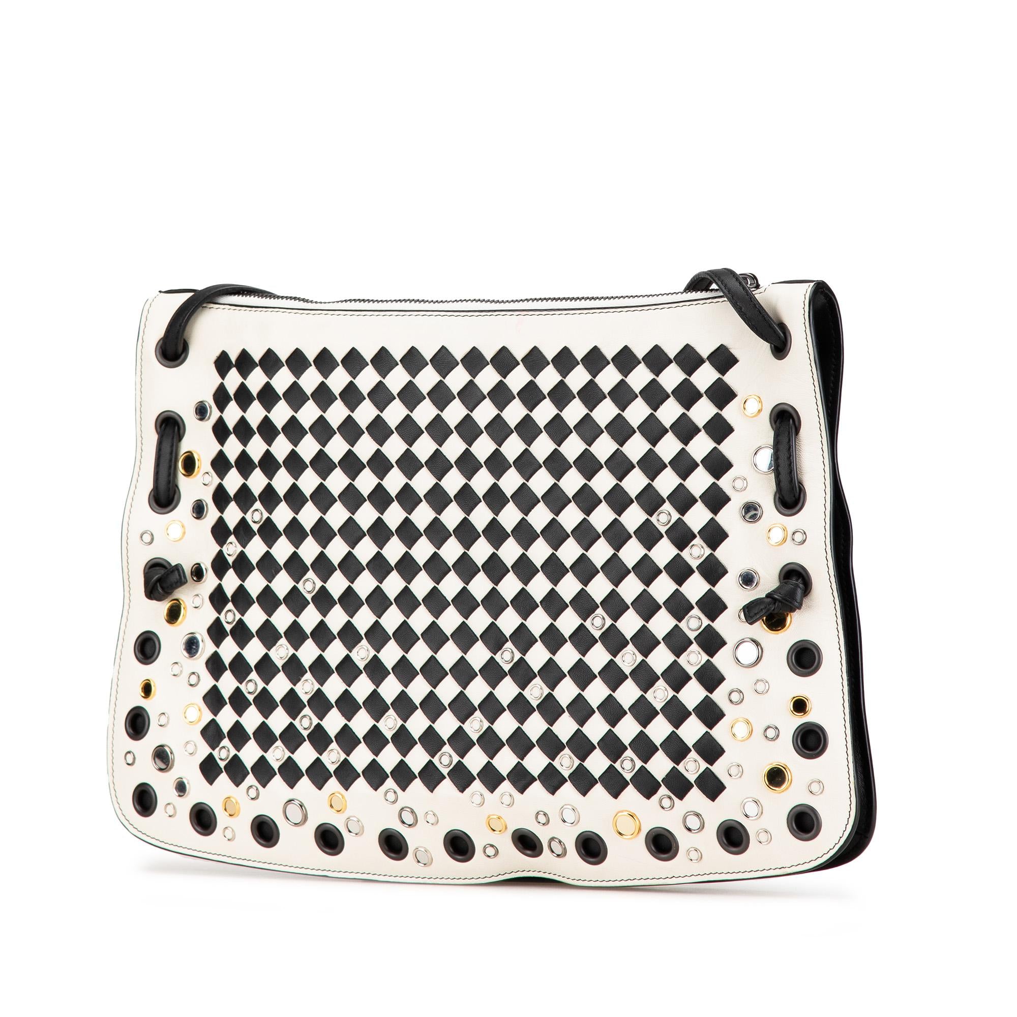 Bottega Veneta Nappa Intrecciato Check Grommet Palio Crossbody