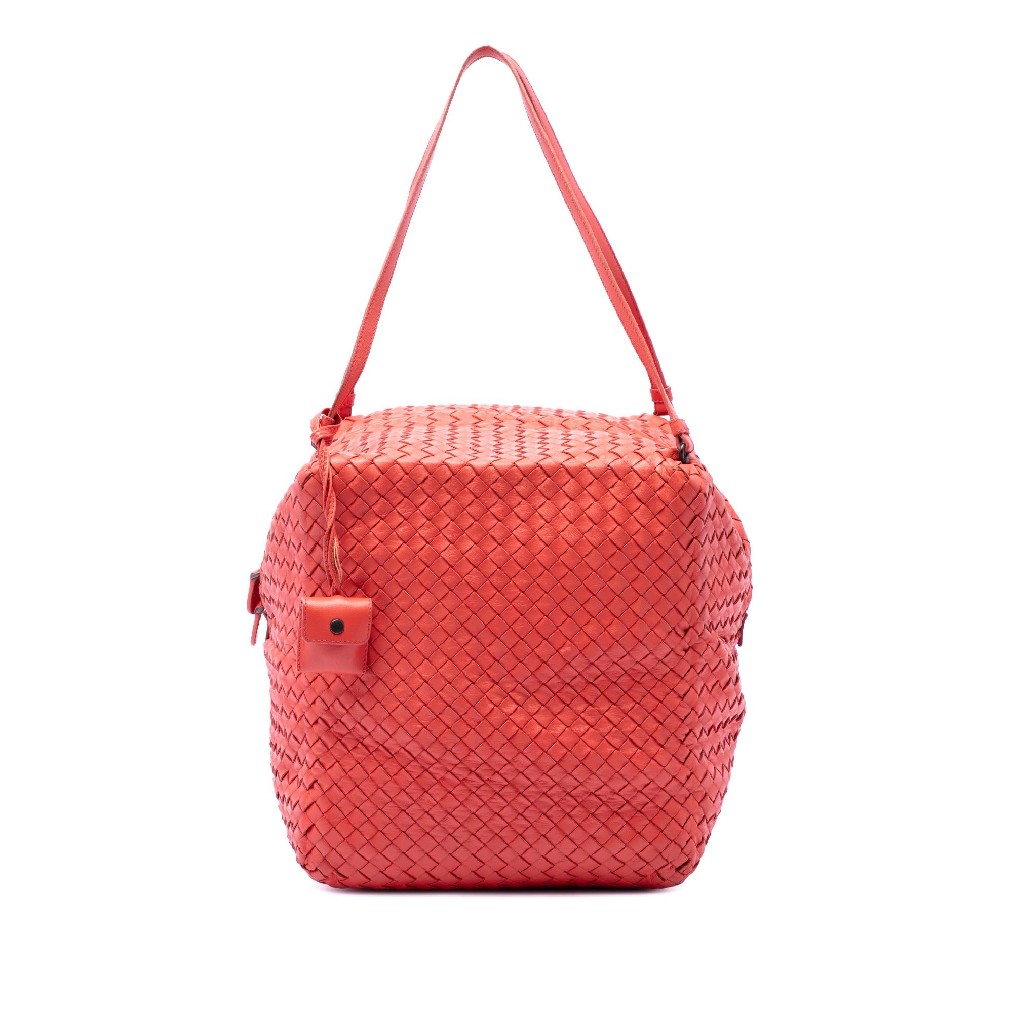 Bottega Veneta Nappa Intrecciato Cube Shoulder Bag