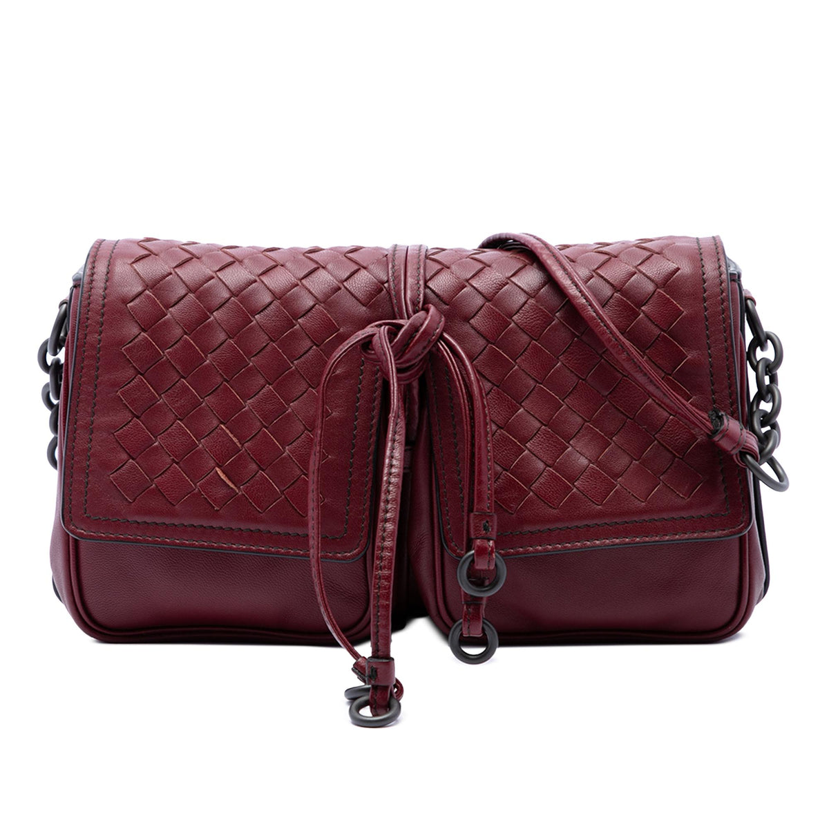 Bottega Veneta Nappa Intrecciato Double Pocket Flap Crossbody