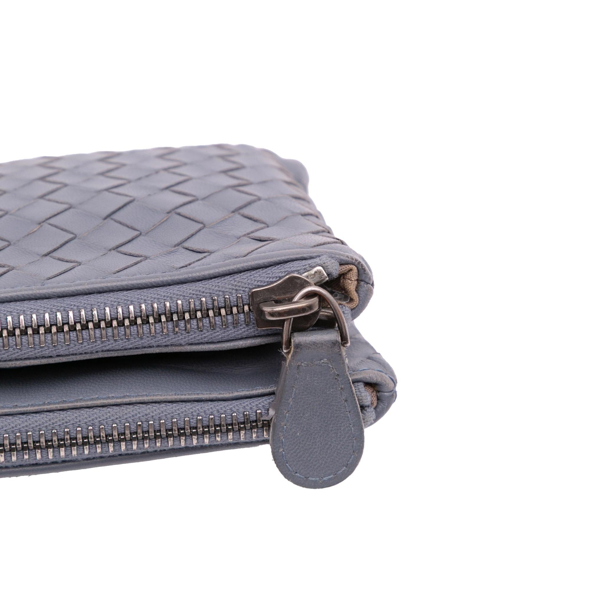Bottega Veneta Nappa Intrecciato Double Zip Clutch