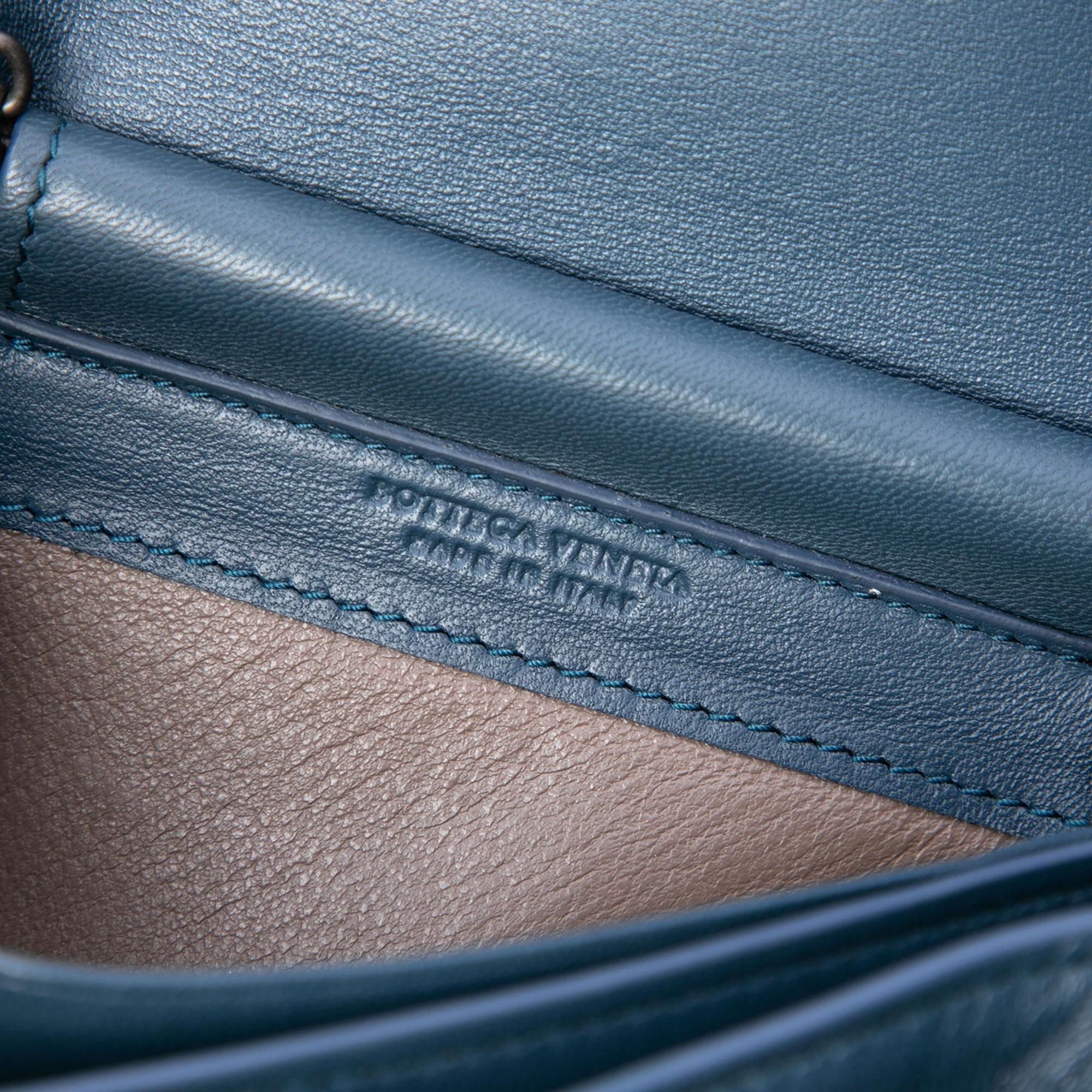 Bottega Veneta Nappa Intrecciato Embroidered Continental Wallet on Chain