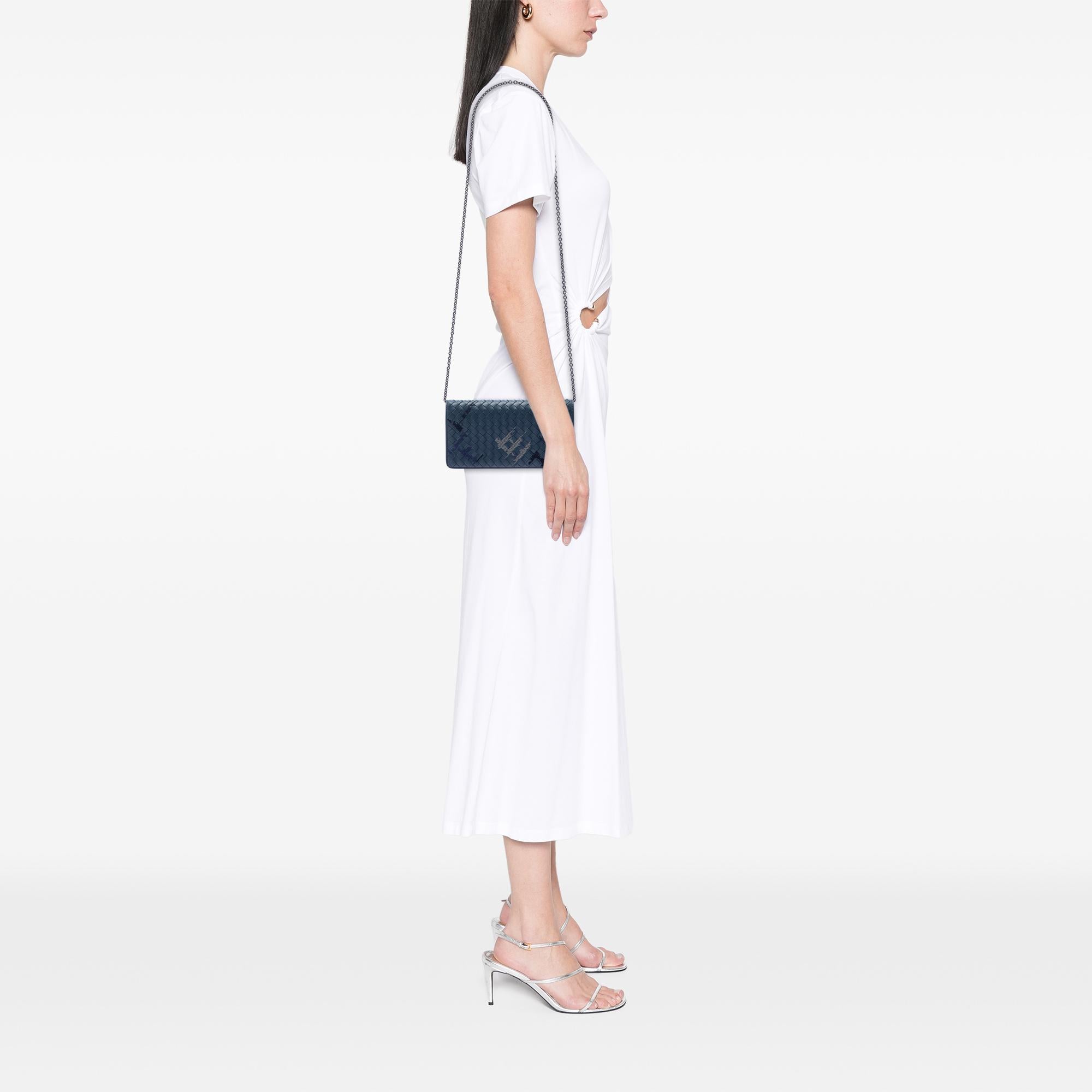 Bottega Veneta Nappa Intrecciato Embroidered Continental Wallet on Chain