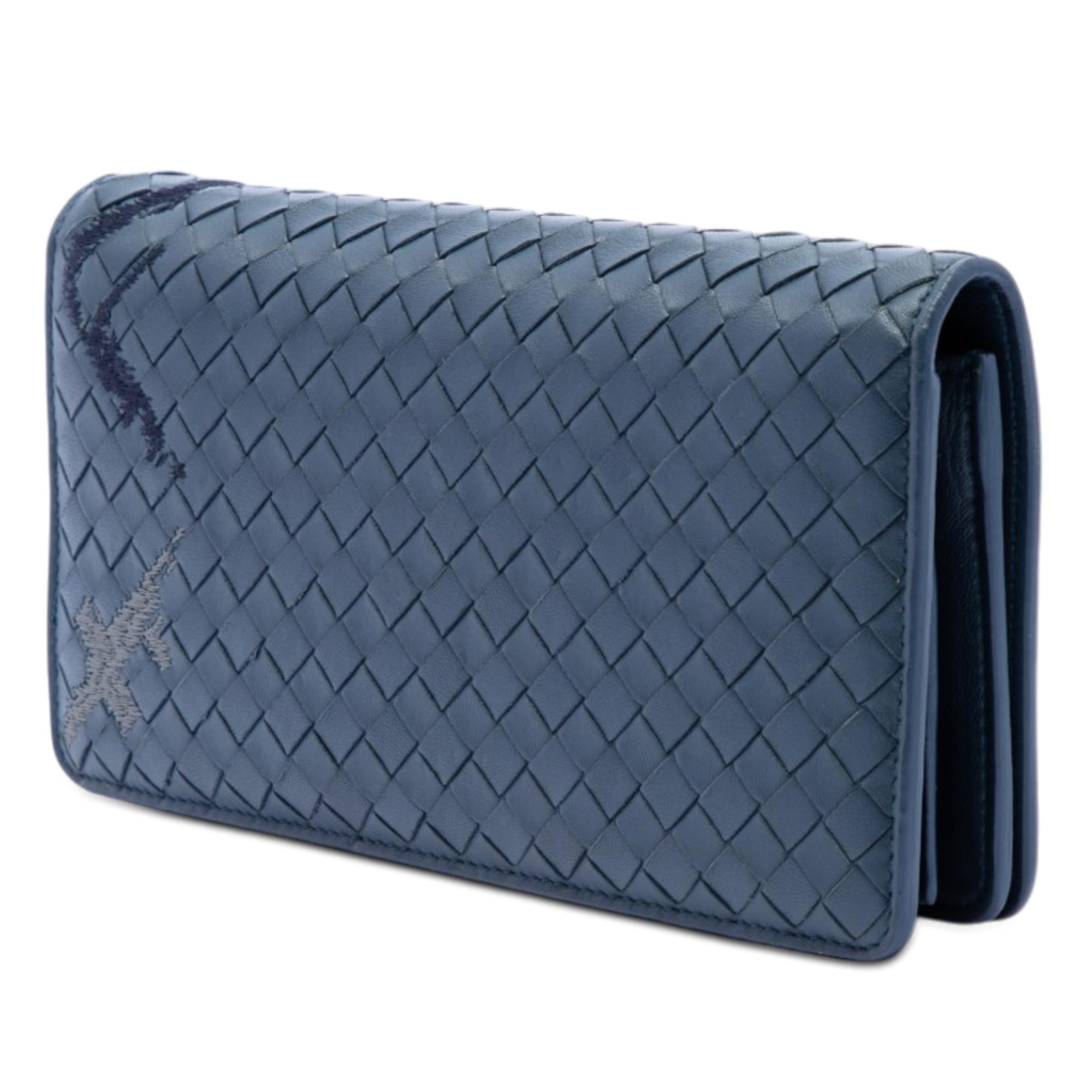 Bottega Veneta Nappa Intrecciato Embroidered Continental Wallet on Chain