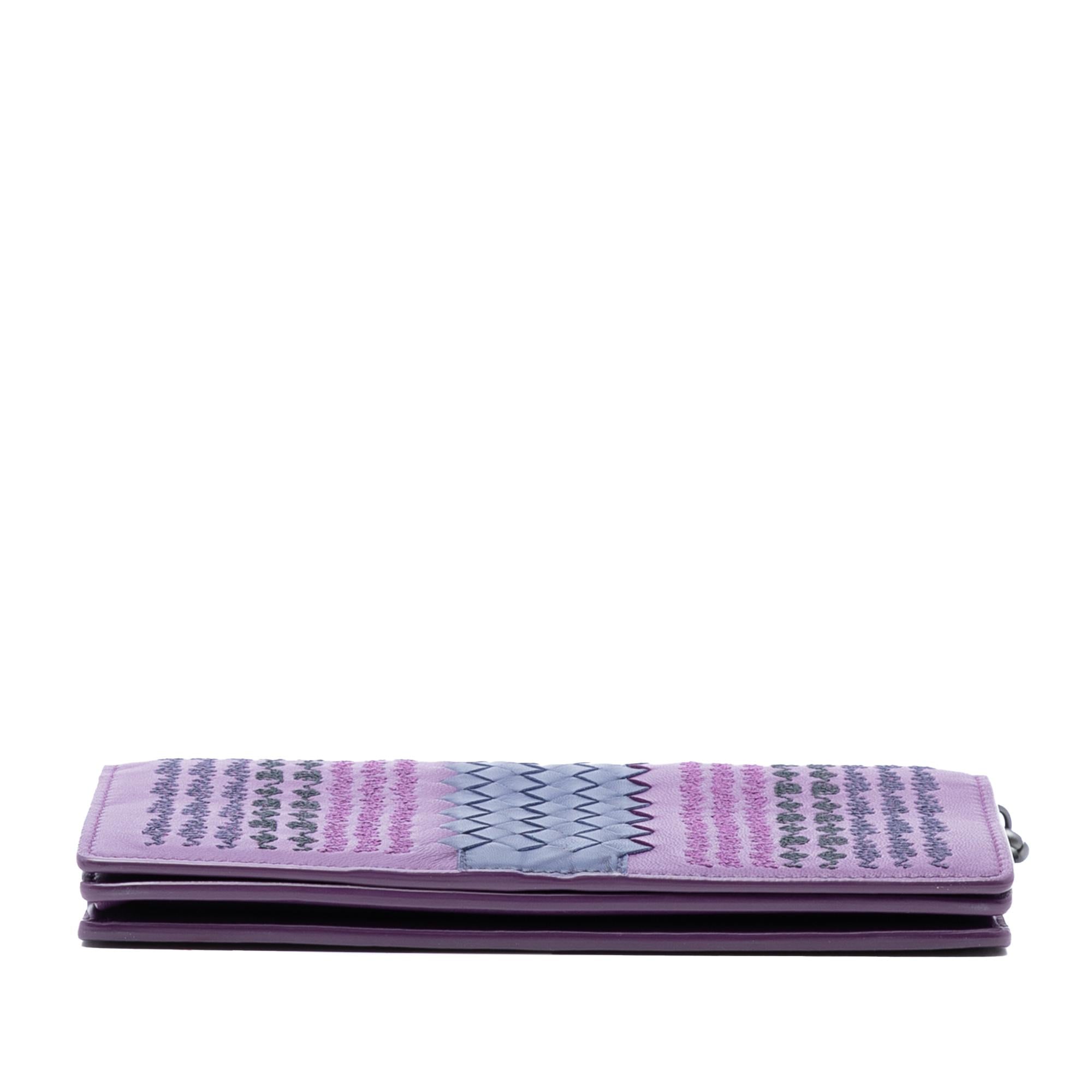 Bottega Veneta Nappa Intrecciato Embroidered Continental Wallet on Chain