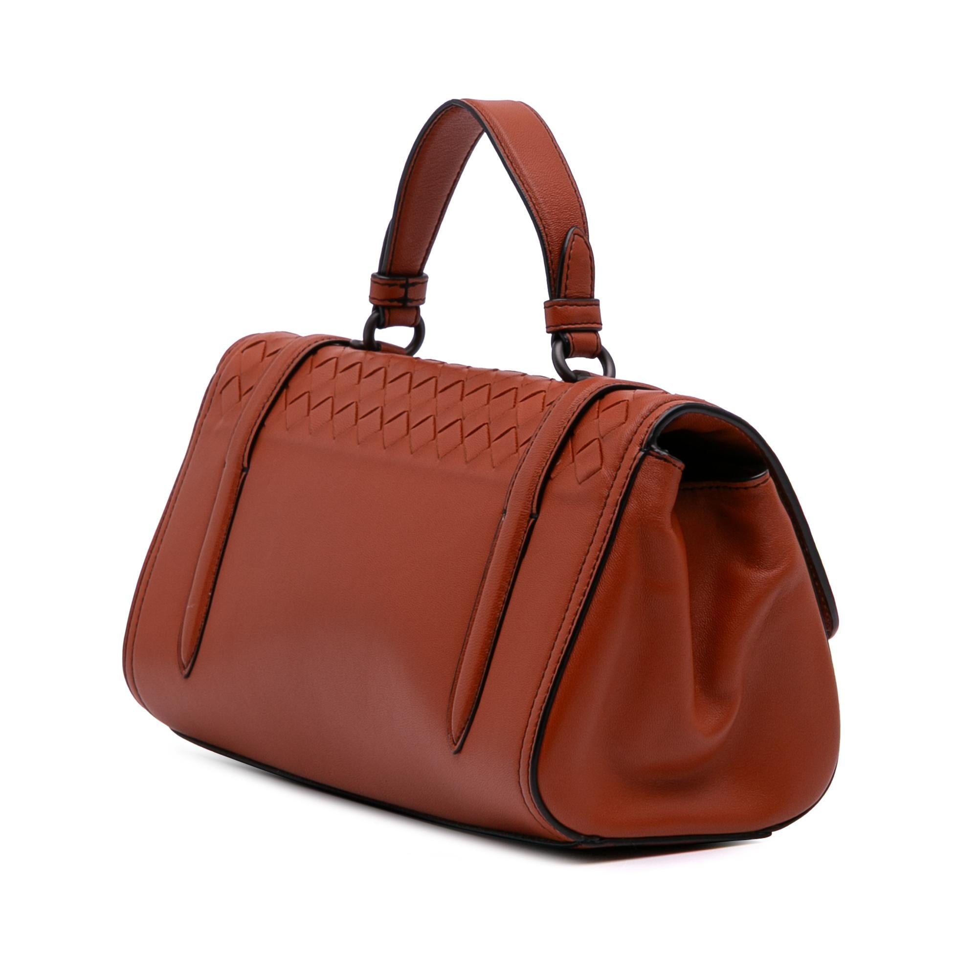 Bottega Veneta Nappa Intrecciato Flap Satchel