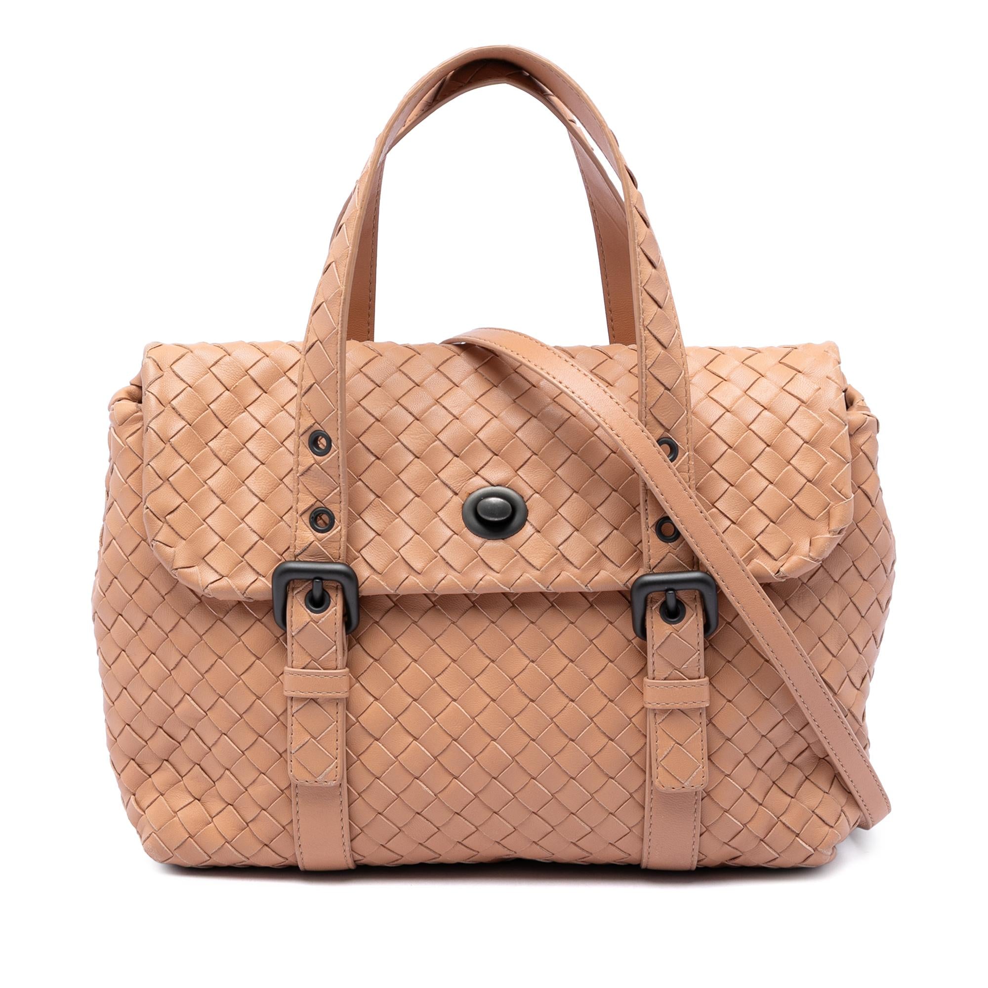 Bottega Veneta Nappa Intrecciato Flap Satchel