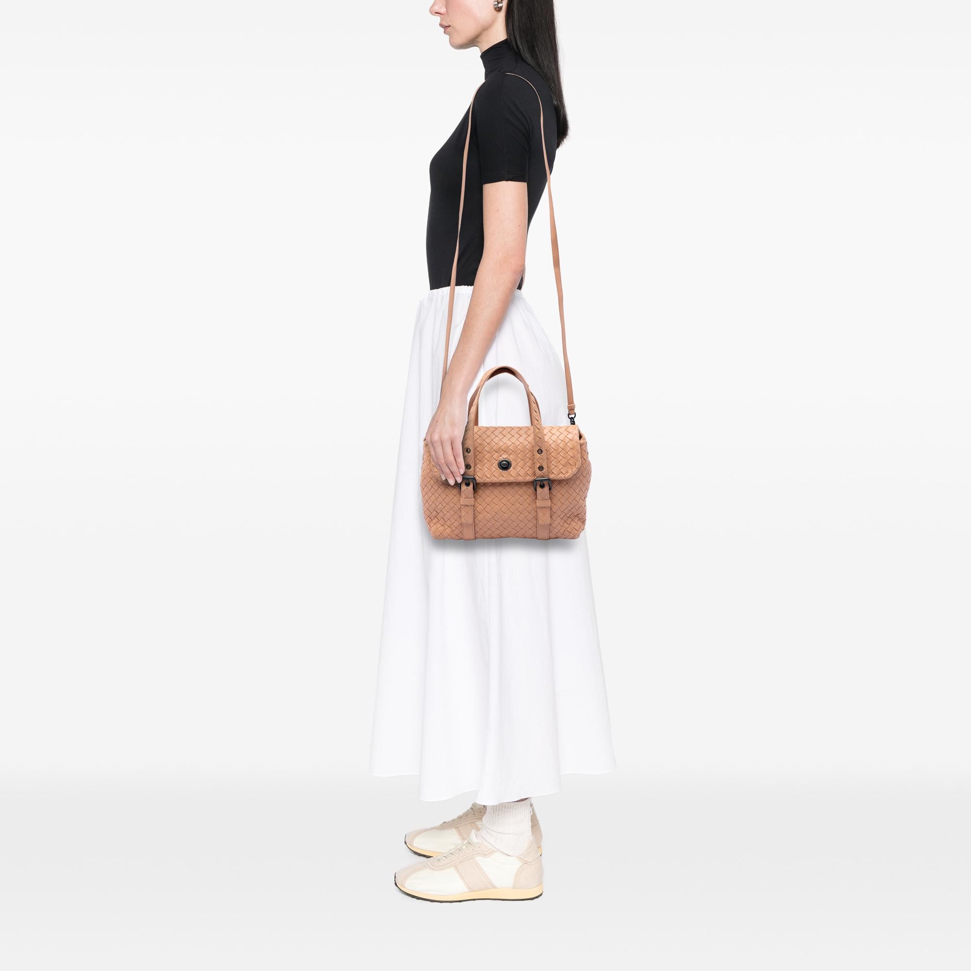 Bottega Veneta Nappa Intrecciato Flap Satchel