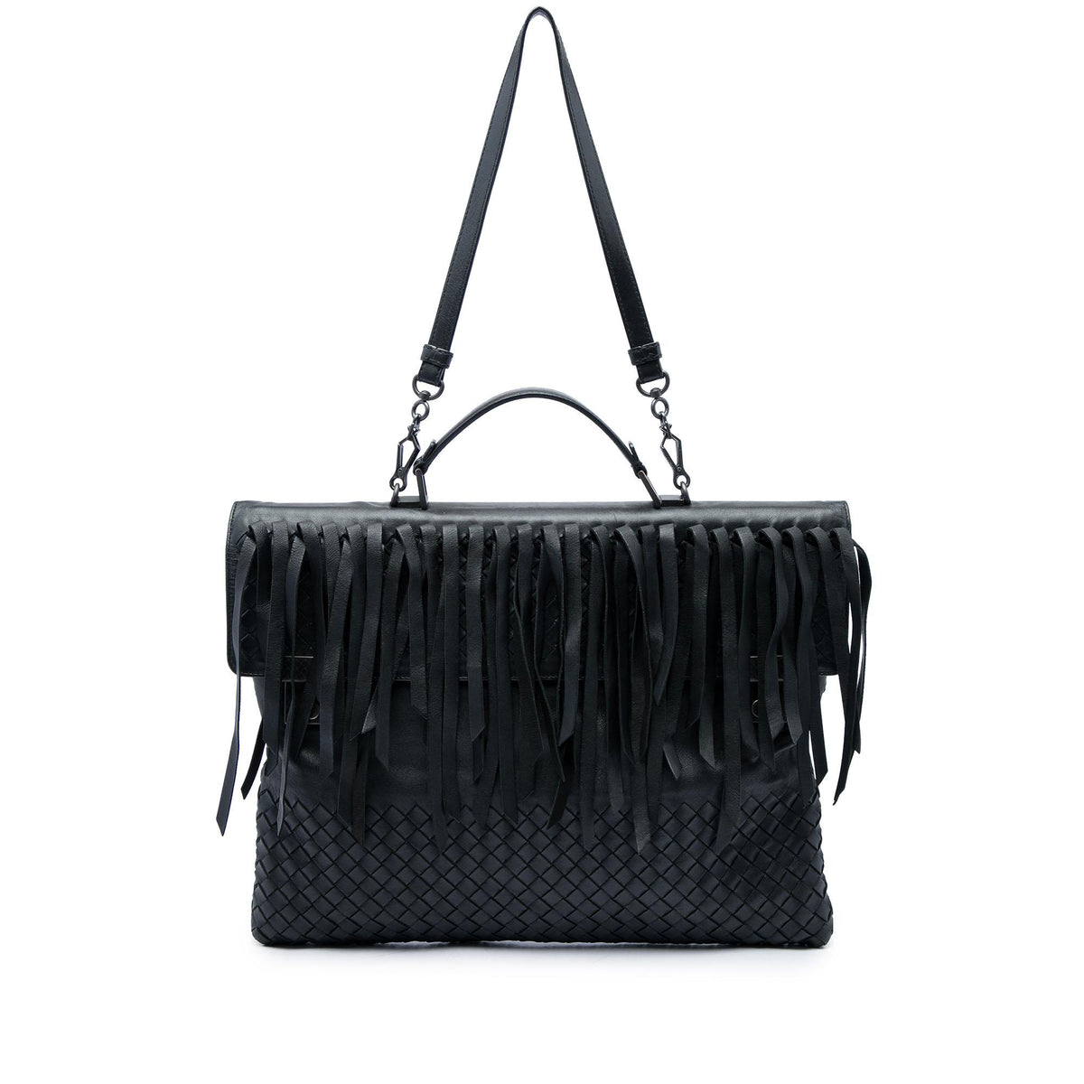 Bottega Veneta Nappa Intrecciato Fringe Business Bag