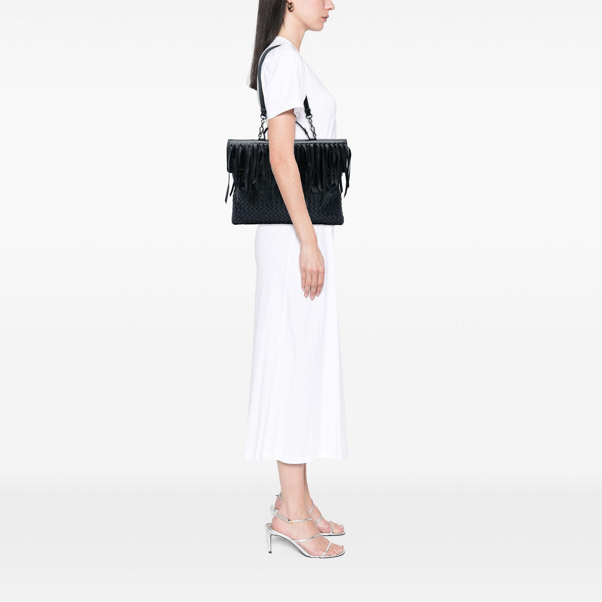 Bottega Veneta Nappa Intrecciato Fringe Business Bag