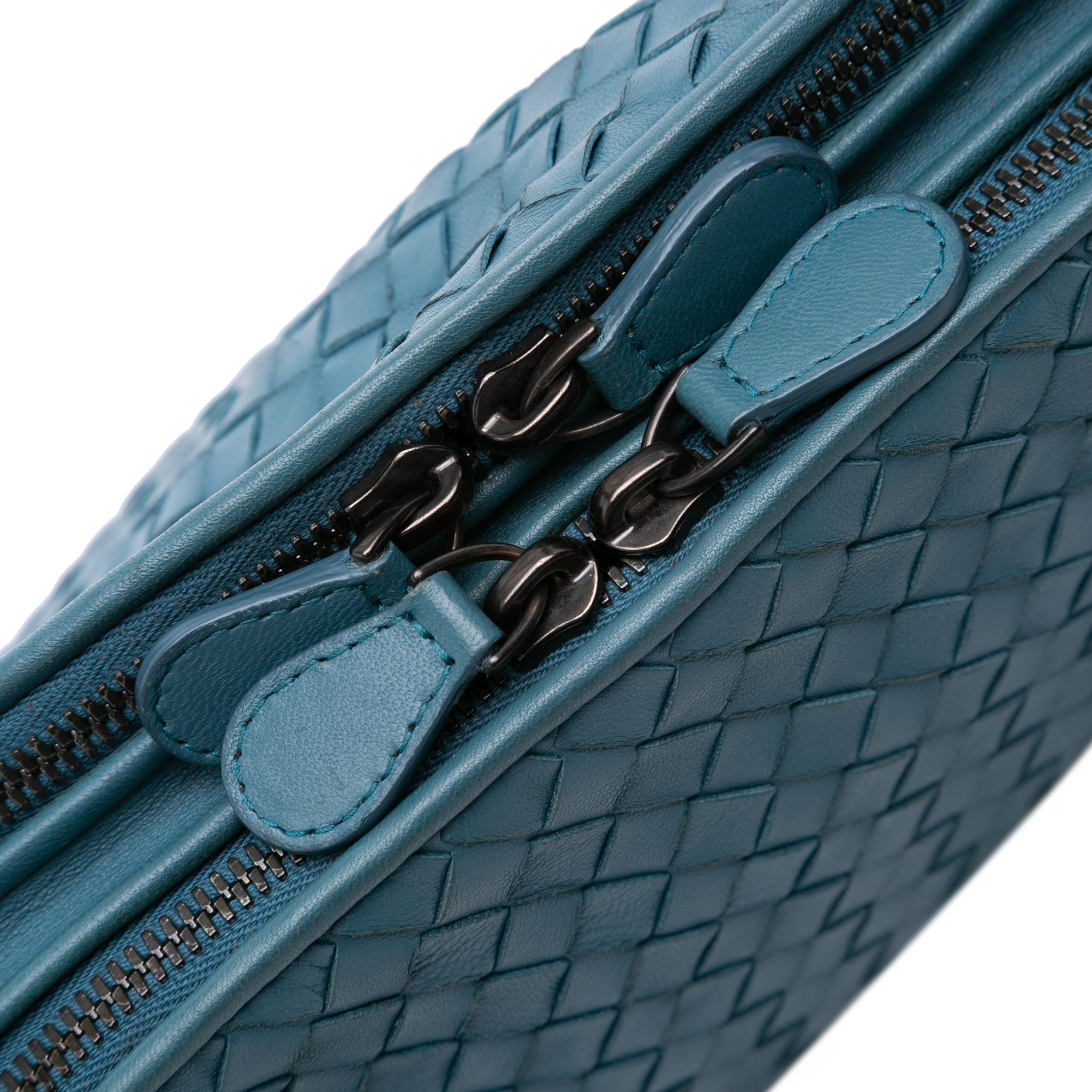 Bottega Veneta Nappa Intrecciato Nodini Double Zip Crossbody